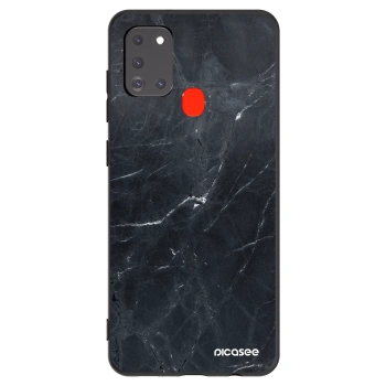 Picasee silikónový čierny obal pre Samsung Galaxy A21s - Black marble