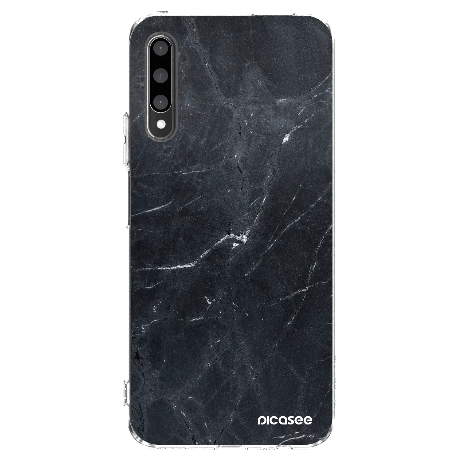 Silikónový prehľadný obal pre Honor 9X Pro - Black marble