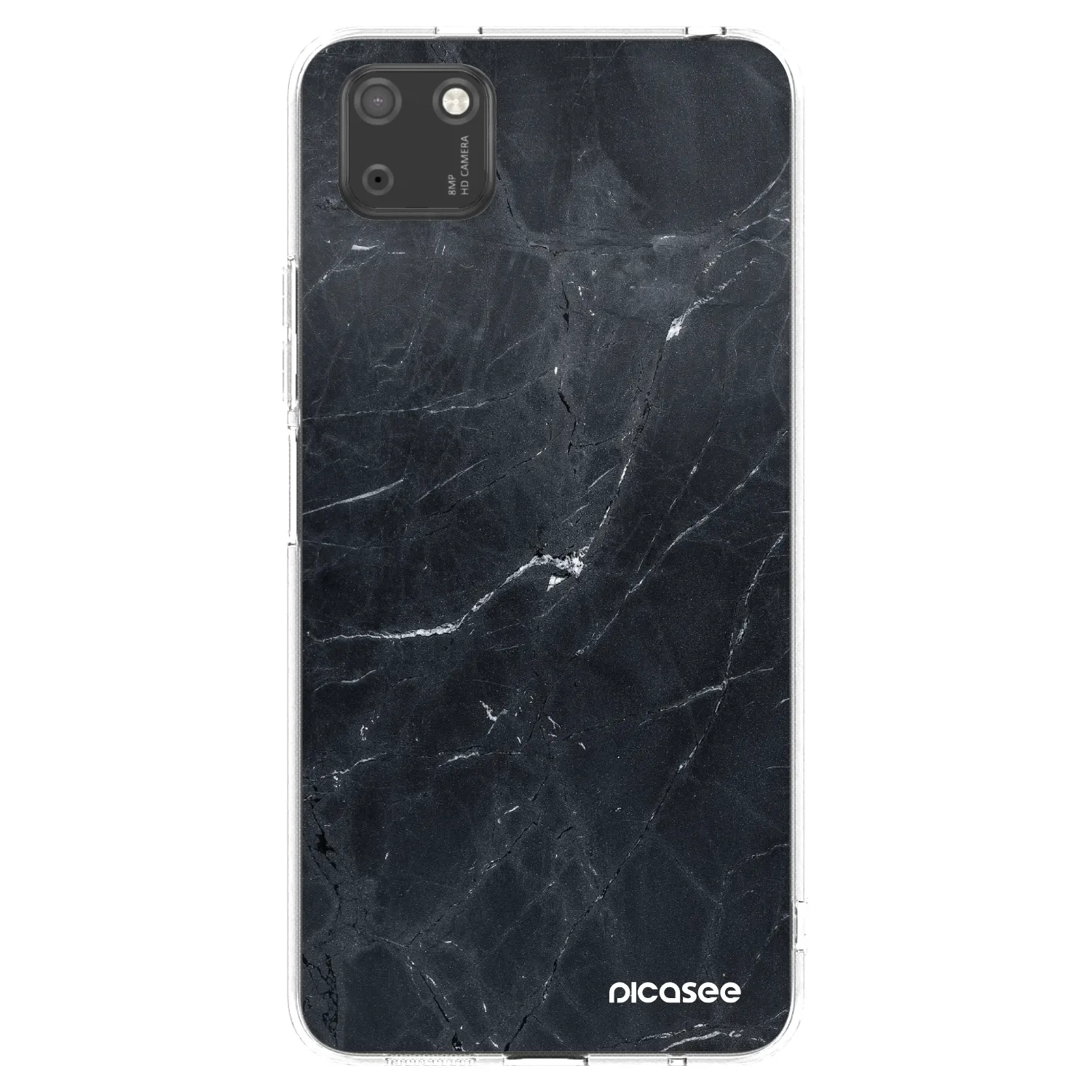 Picasee silikónový prehľadný obal pre Huawei Y5P - Black marble
