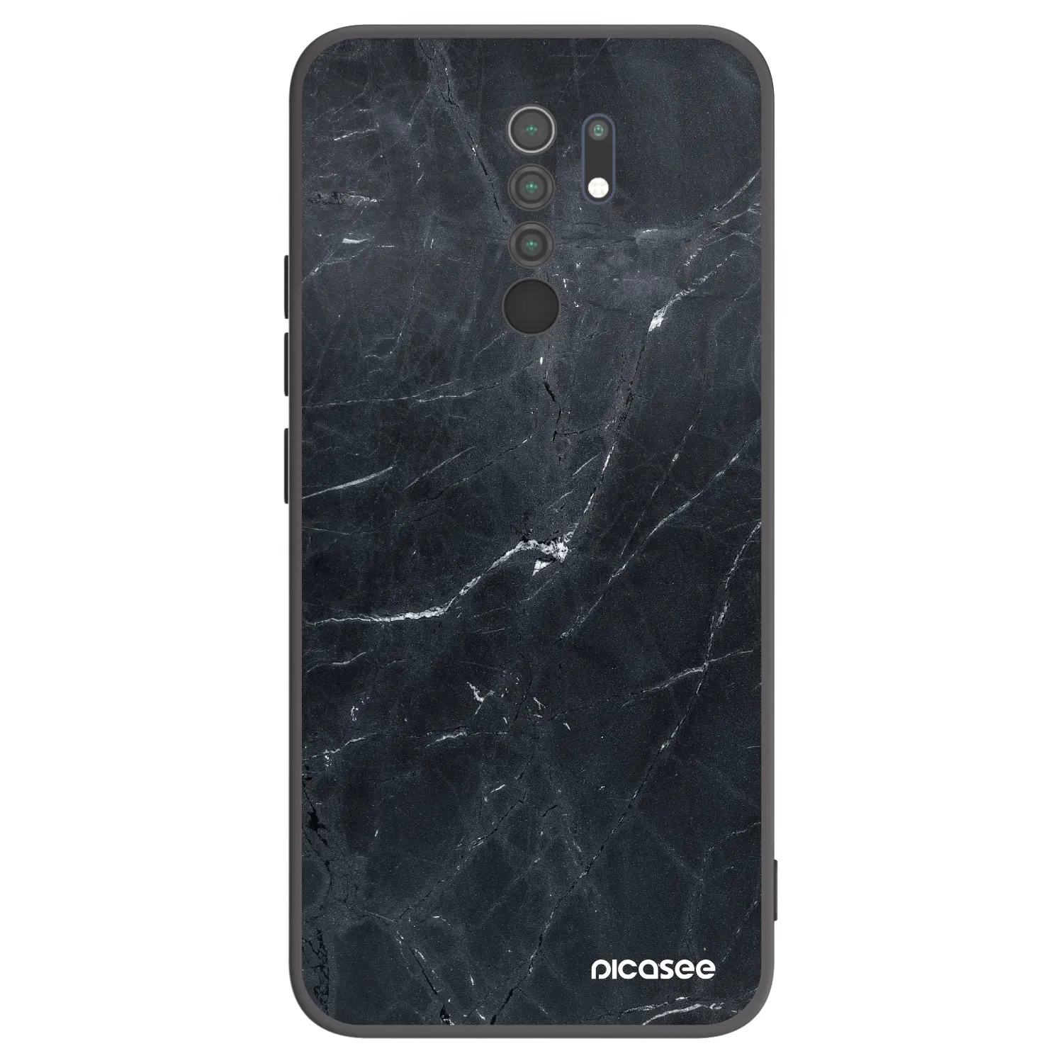 Picasee silikónový čierny obal pre Xiaomi Redmi 9 - Black marble