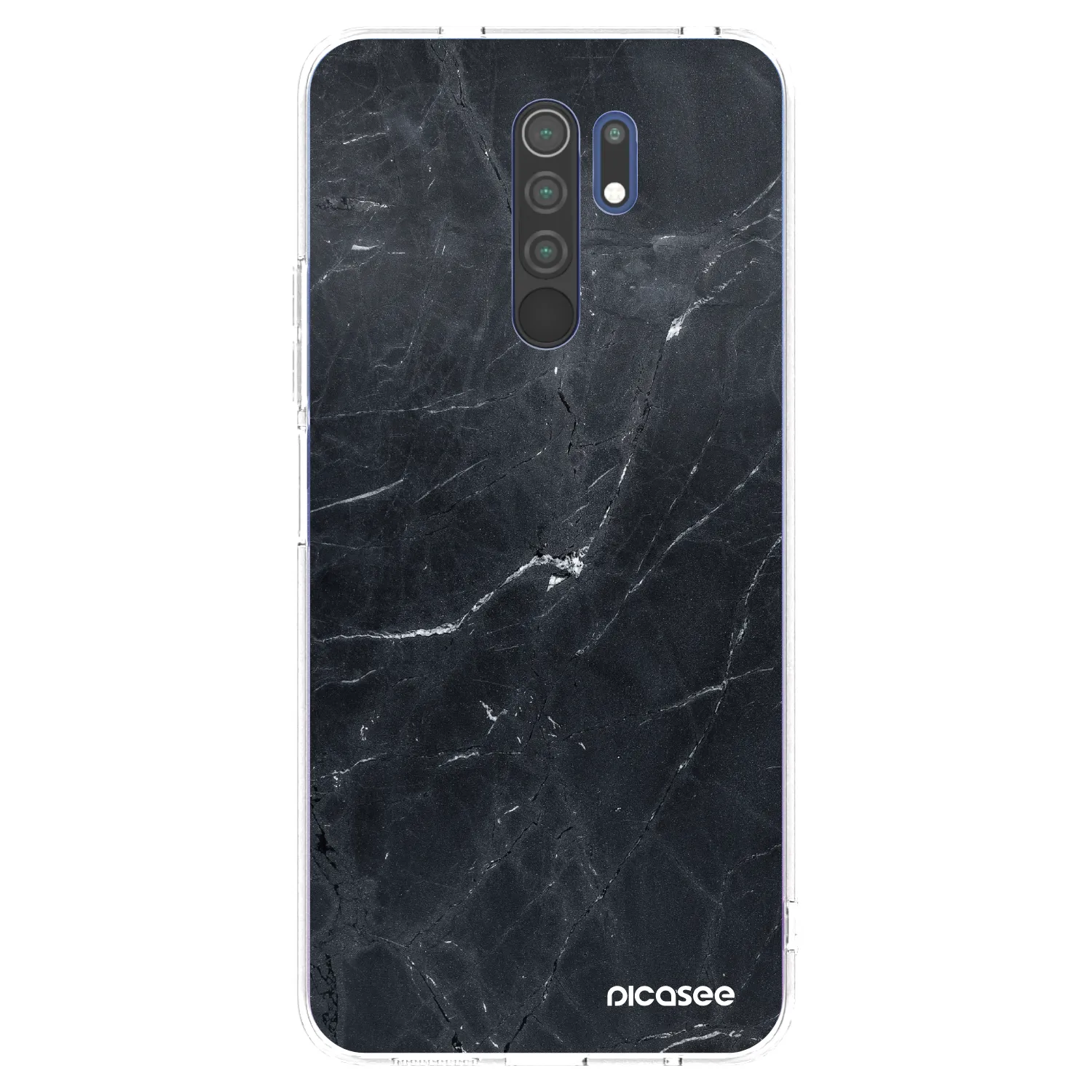 Picasee silikónový prehľadný obal pre Xiaomi Redmi 9 - Black marble