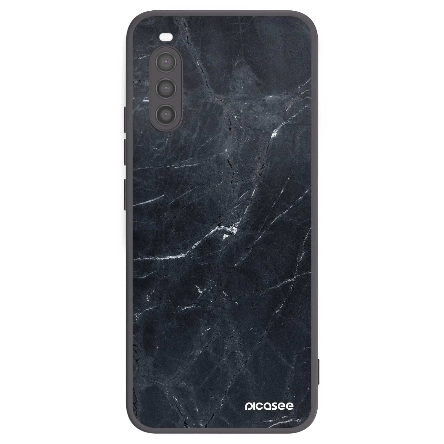 Picasee silikónový čierny obal pre Sony Xperia 10 II - Black marble