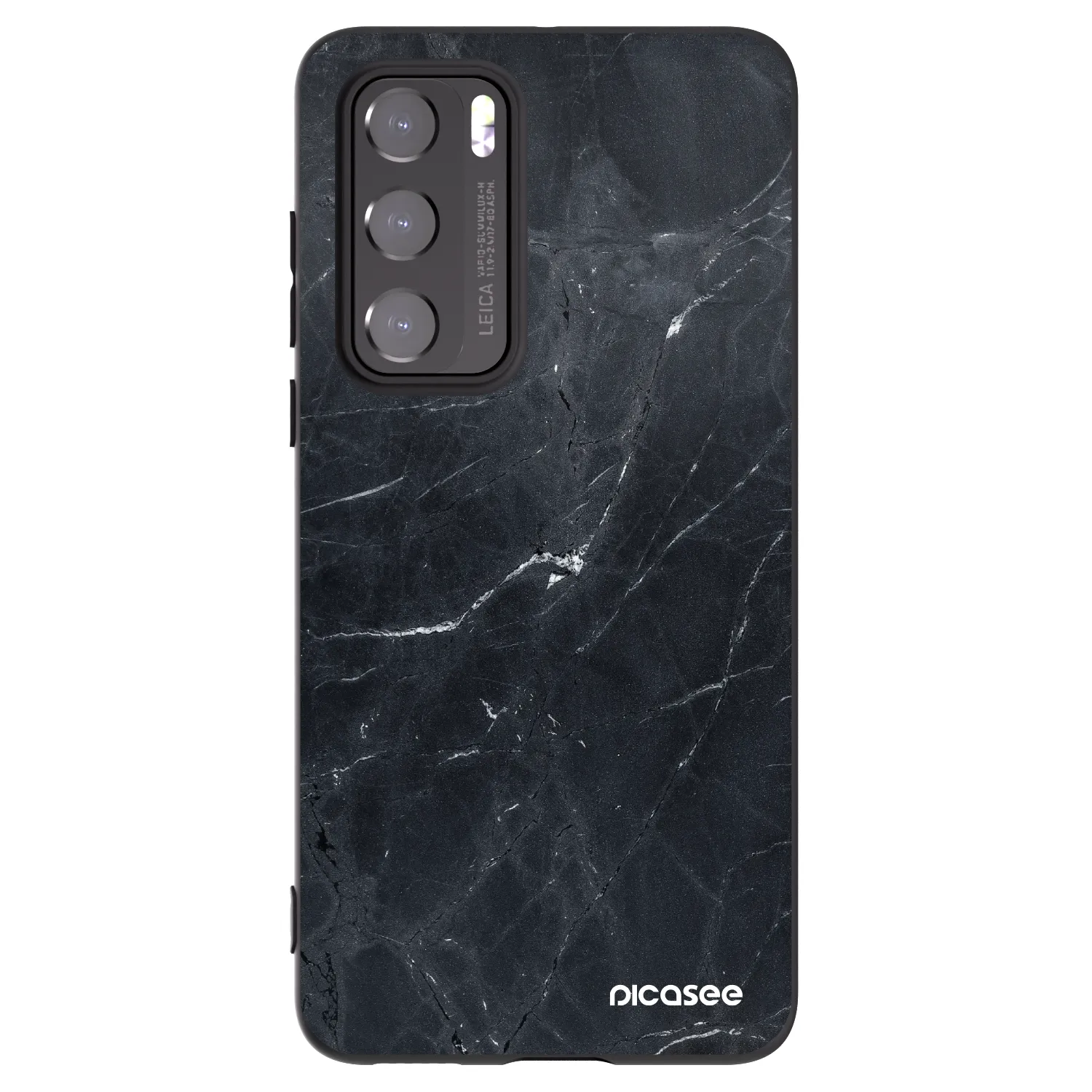 Picasee silikónový čierny obal pre Huawei P40 - Black marble