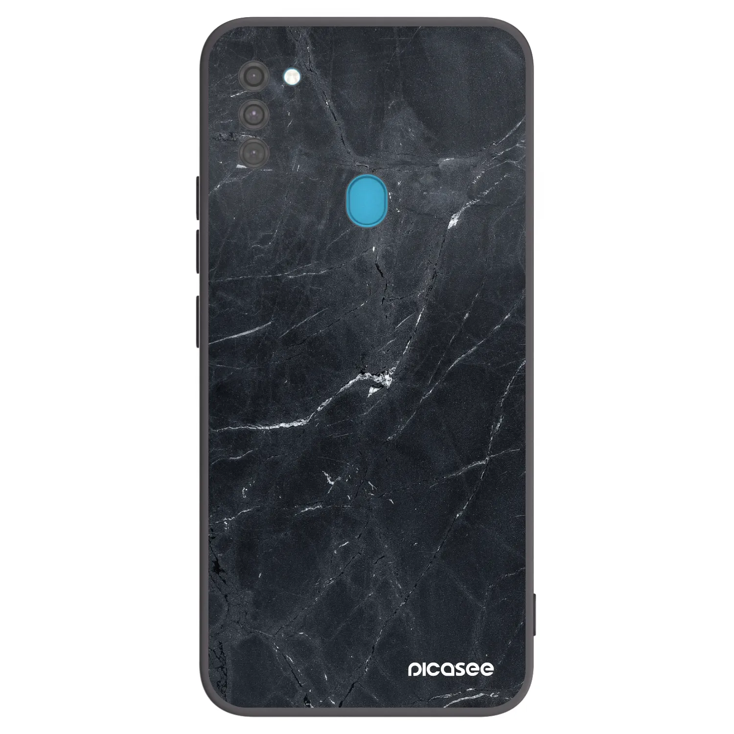 Picasee silikónový čierny obal pre Samsung Galaxy M11 - Black marble