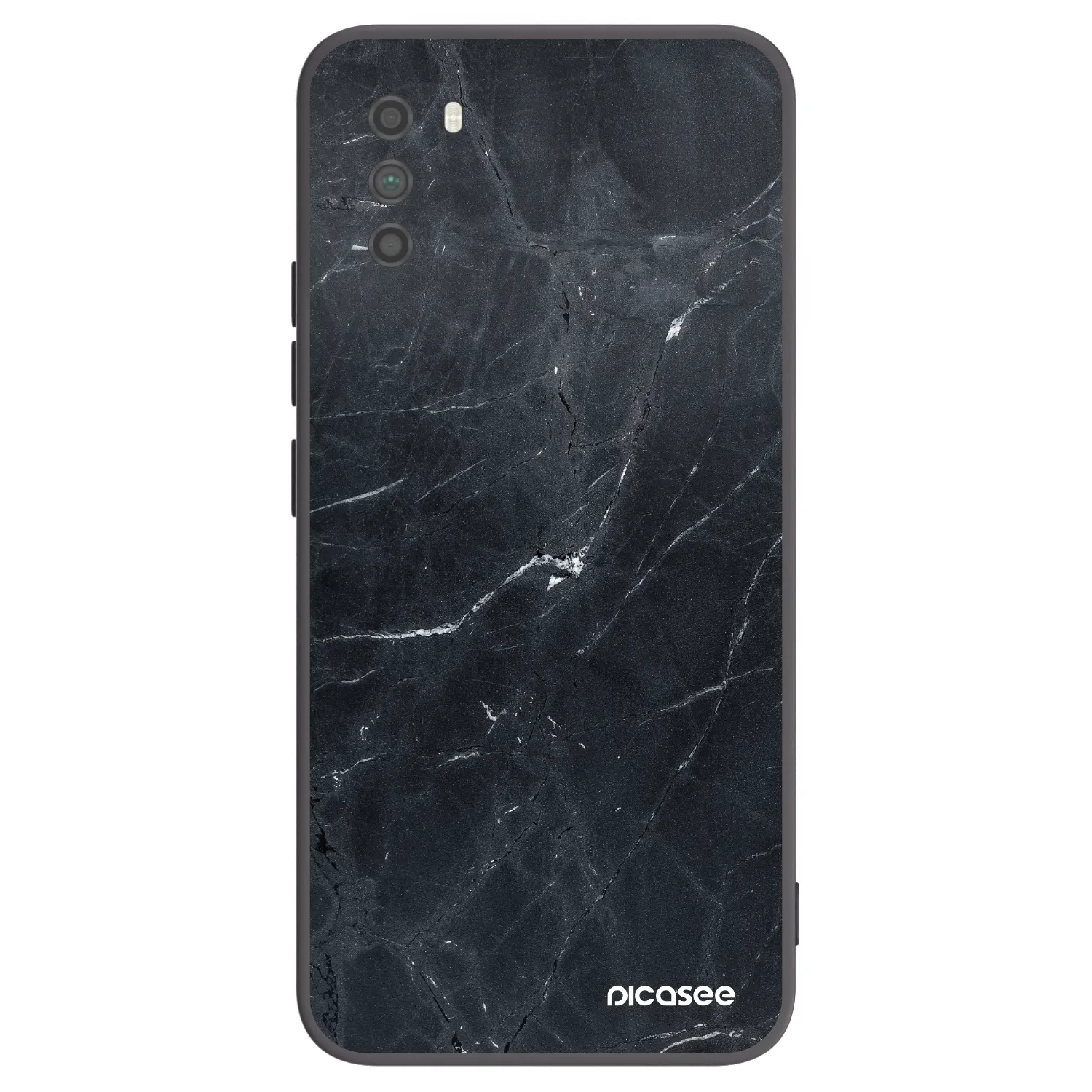Picasee silikónový čierny obal pre Xiaomi Poco M3 - Black marble