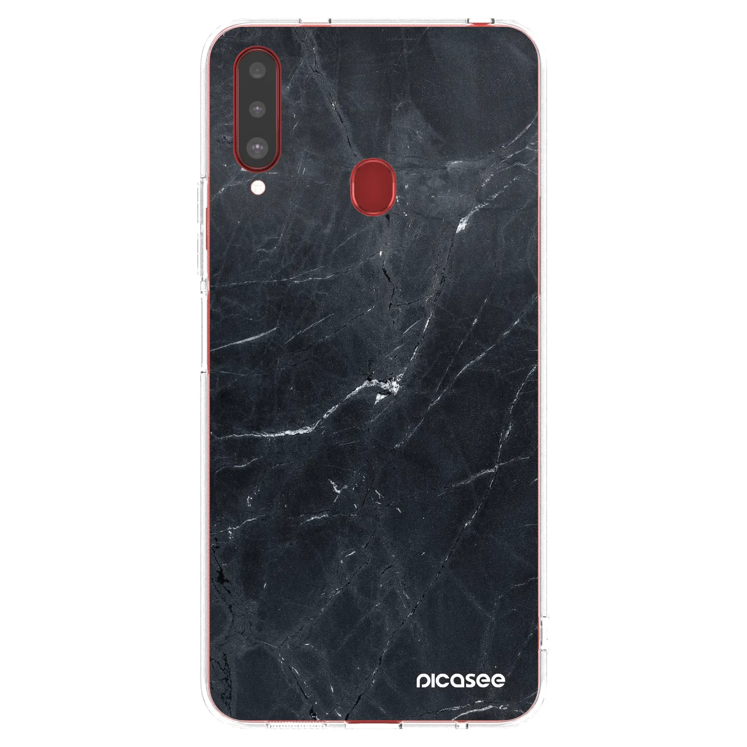 Picasee silikónový prehľadný obal pre Samsung Galaxy A20s - Black marble