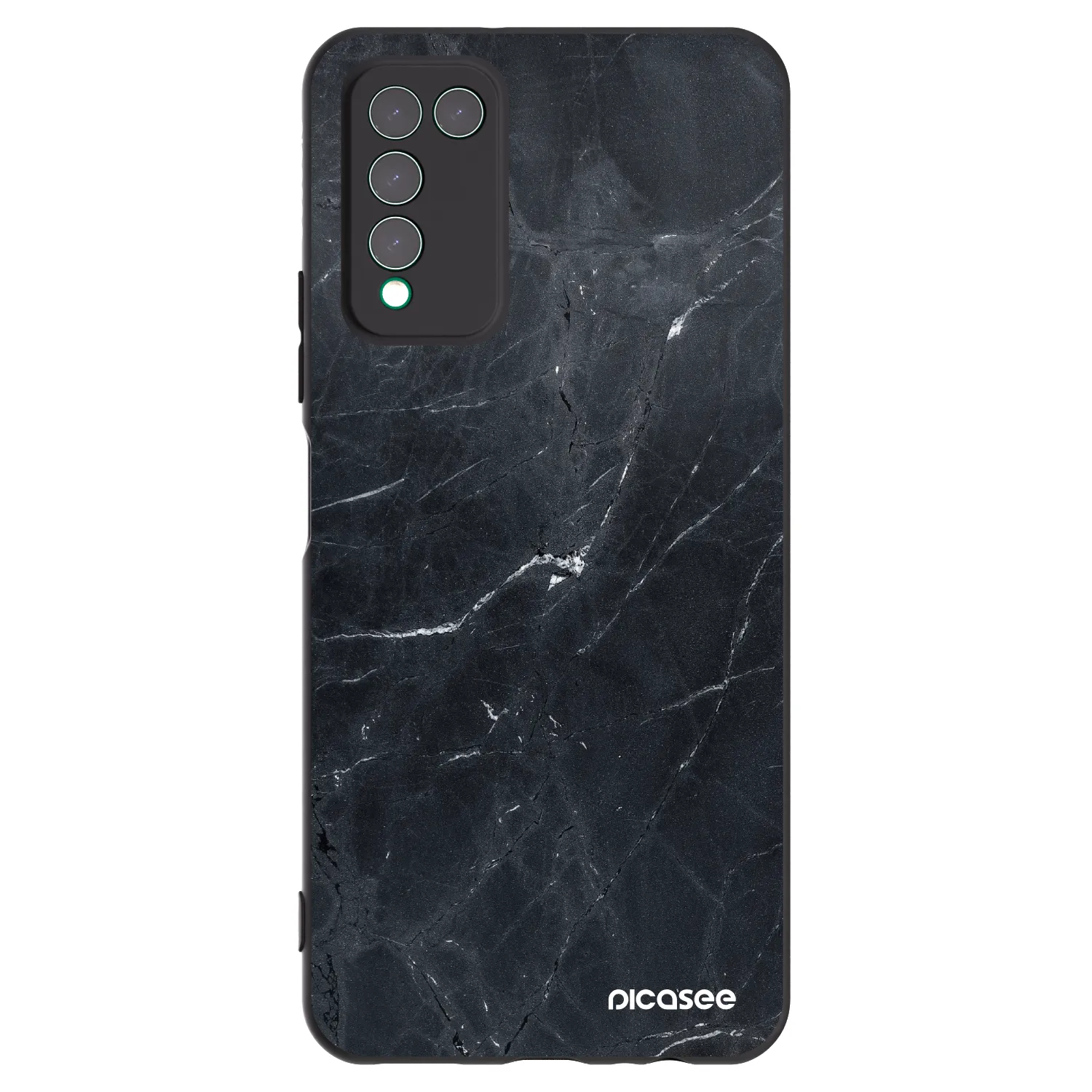 Picasee silikónový čierny obal pre Honor 10X Lite - Black marble