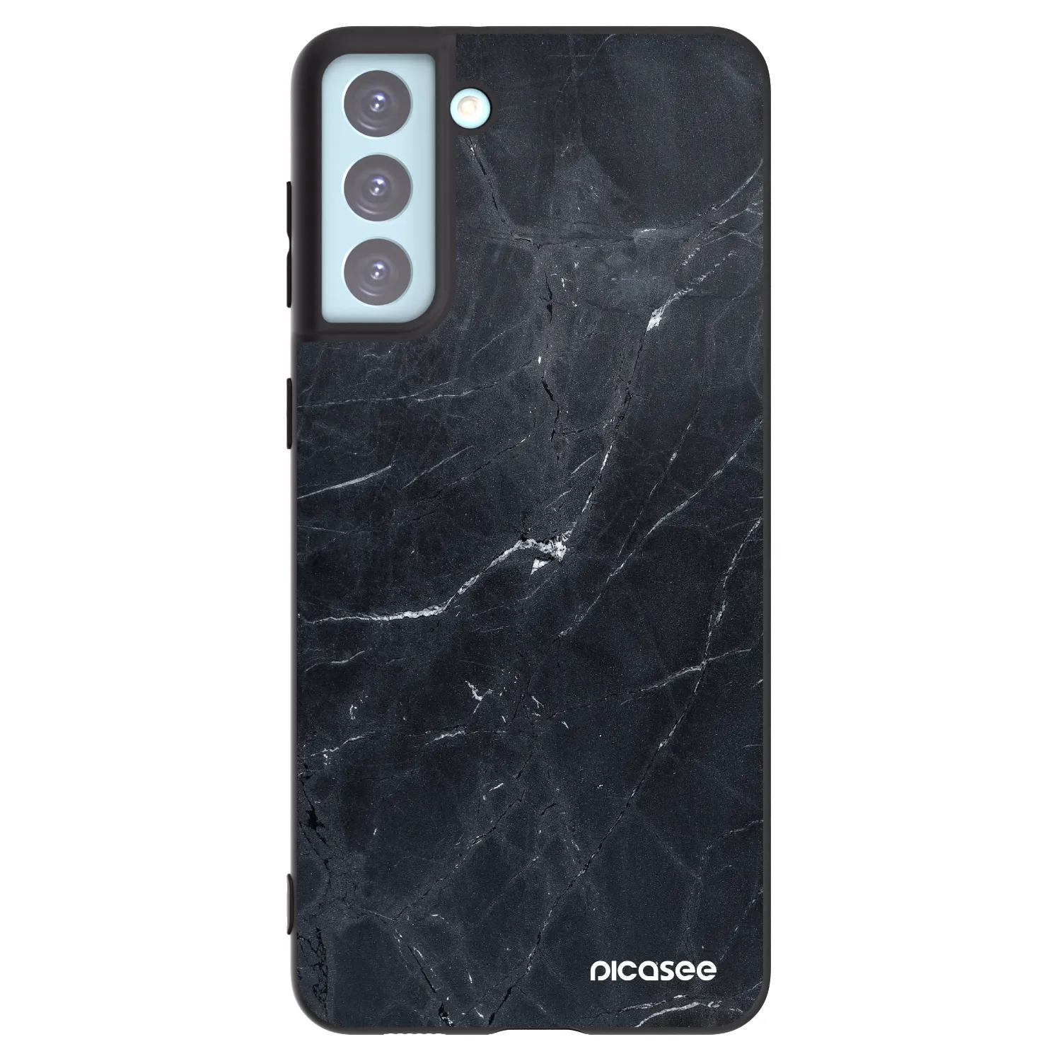 Picasee silikónový čierny obal pre Samsung Galaxy S21+ 5G G996F - Black marble