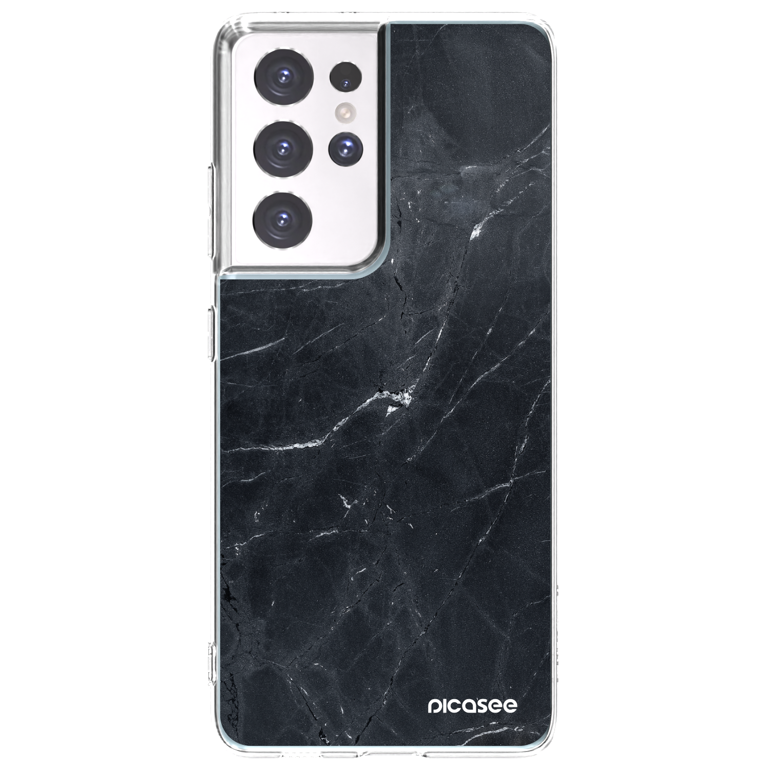 Picasee silikónový prehľadný obal pre Samsung Galaxy S21 Ultra 5G G998B - Black marble