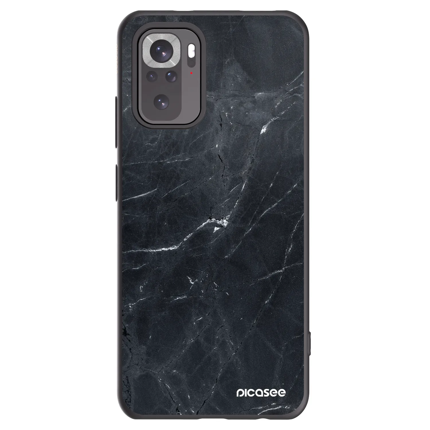 Picasee silikónový čierny obal pre Xiaomi Redmi Note 10 - Black marble
