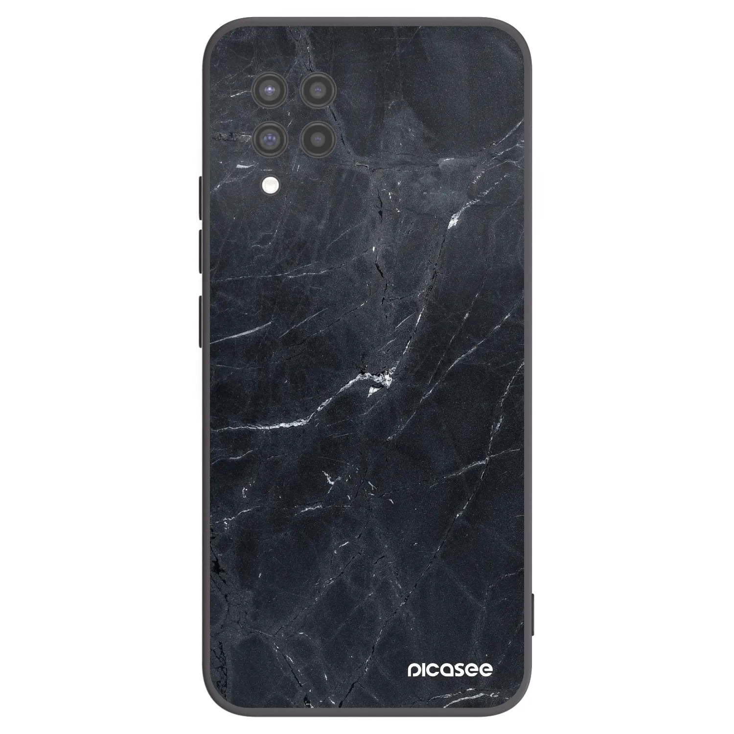 Picasee silikónový čierny obal pre Samsung Galaxy A42 A426B - Black marble