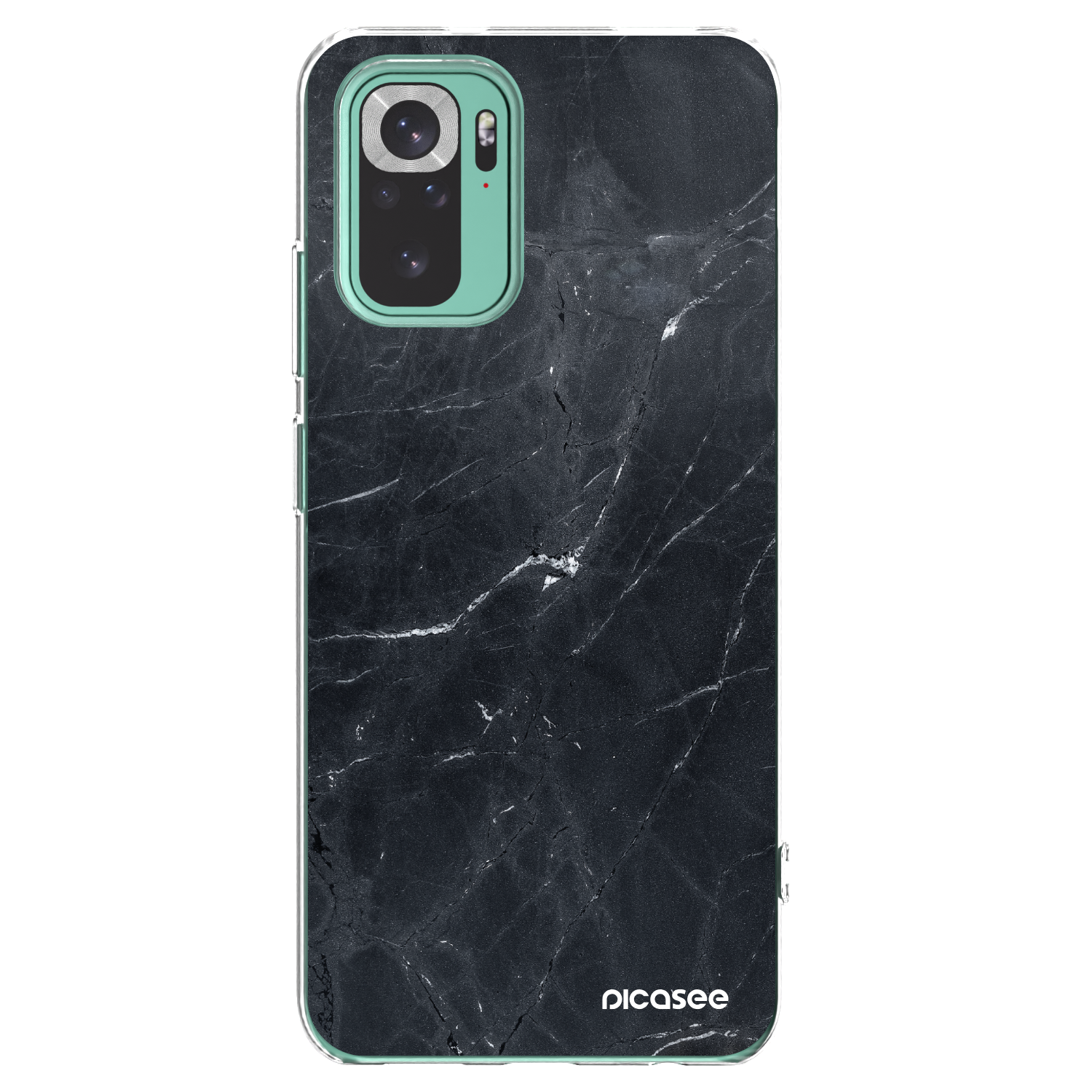 Picasee silikónový prehľadný obal pre Xiaomi Redmi Note 10 Pro - Black marble