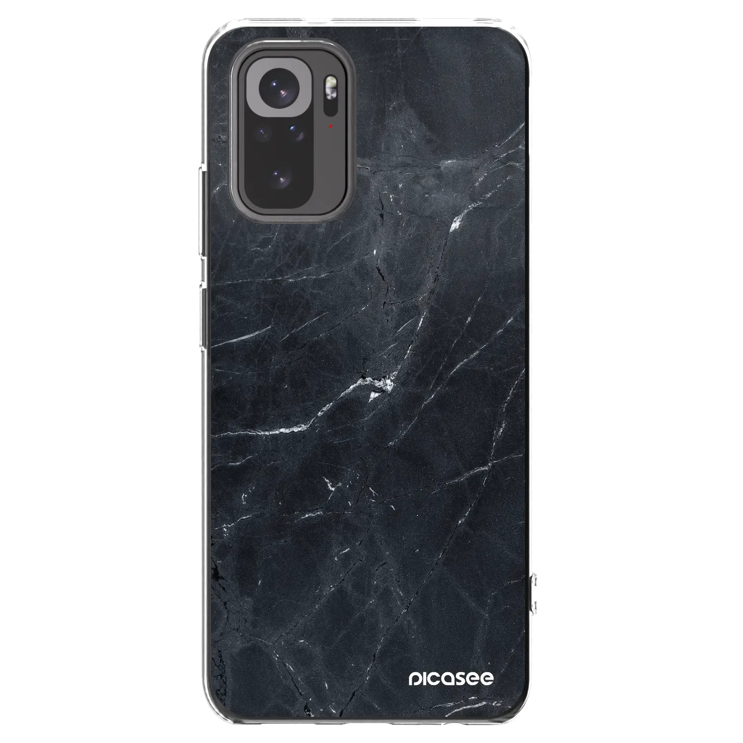 Picasee silikónový prehľadný obal pre Xiaomi Redmi Note 10S - Black marble