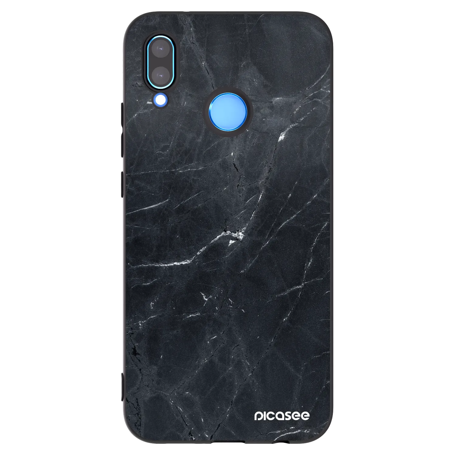 Picasee silikónový čierny obal pre Huawei P20 Lite - Black marble