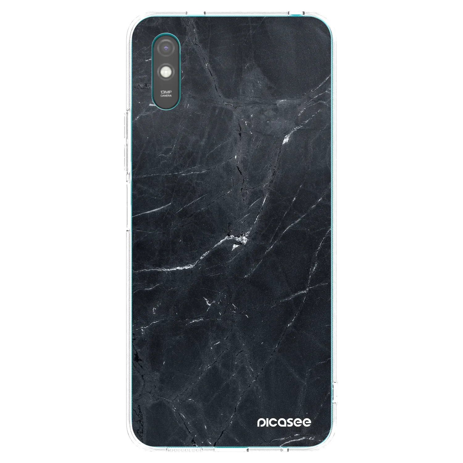 Picasee silikónový prehľadný obal pre Xiaomi Redmi 9AT - Black marble