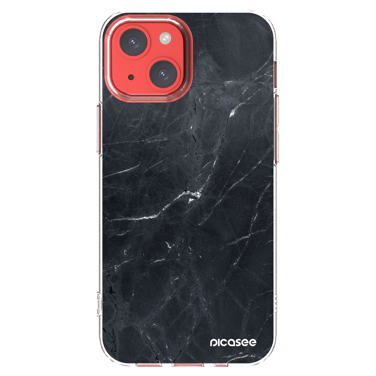 Picasee silikónový prehľadný obal pre Apple iPhone 13 mini - Black marble