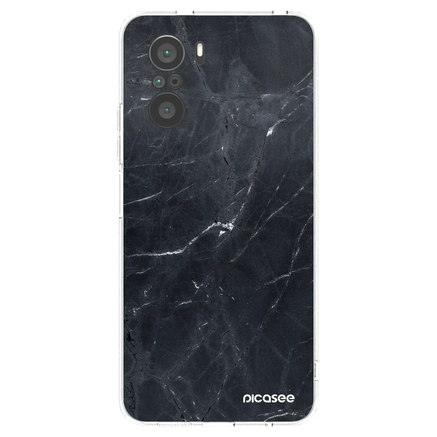 Picasee silikónový prehľadný obal pre Xiaomi Poco F3 - Black marble