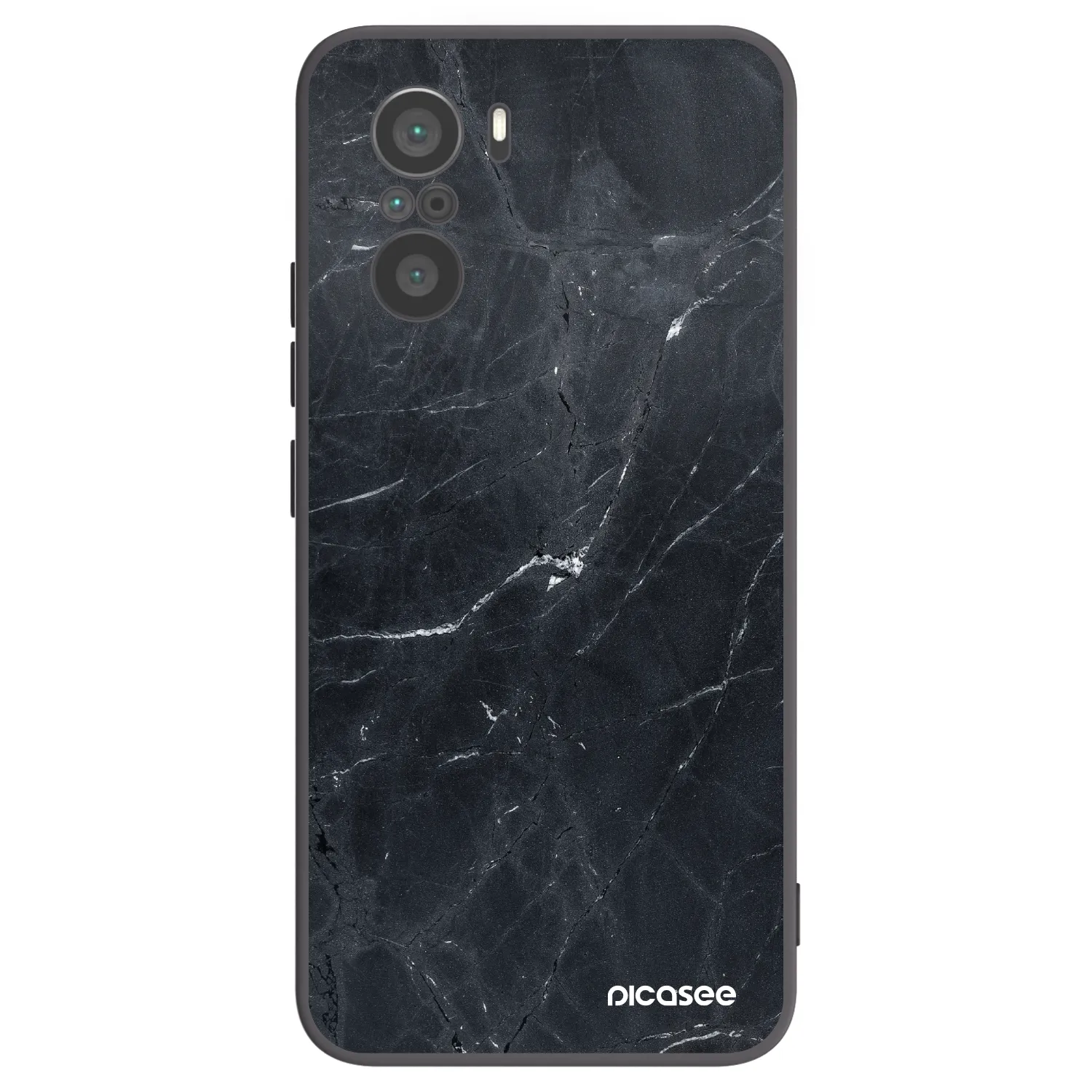 Picasee silikónový čierny obal pre Xiaomi Poco F3 - Black marble