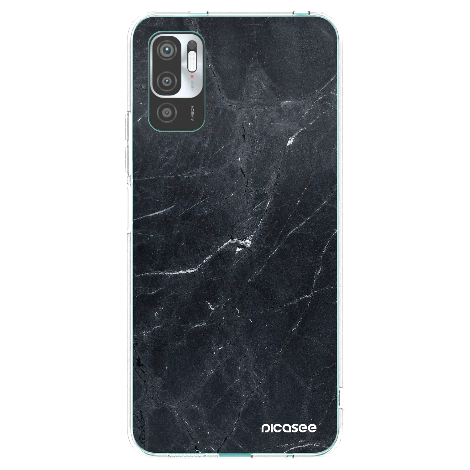 Picasee silikónový prehľadný obal pre Xiaomi Redmi Note 10 5G - Black marble