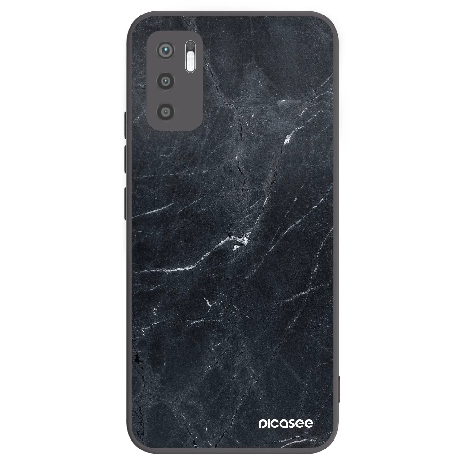 Picasee silikónový čierny obal pre Xiaomi Redmi Note 10 5G - Black marble