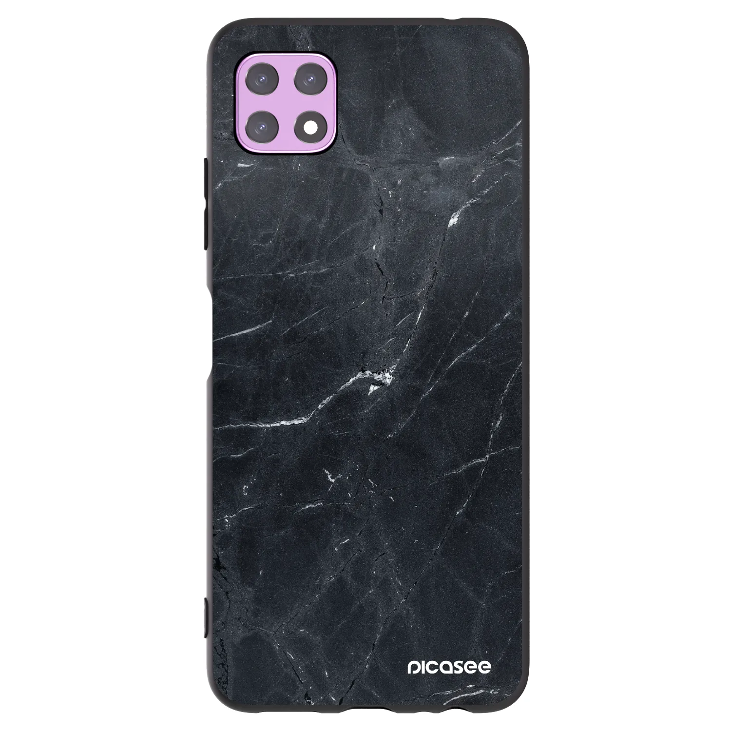 Picasee silikónový čierny obal pre Samsung Galaxy A22 A226B 5G - Black marble