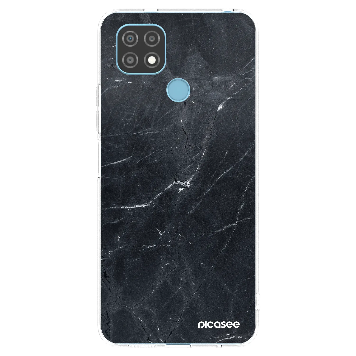 Picasee silikónový prehľadný obal pre Realme C21 - Black marble
