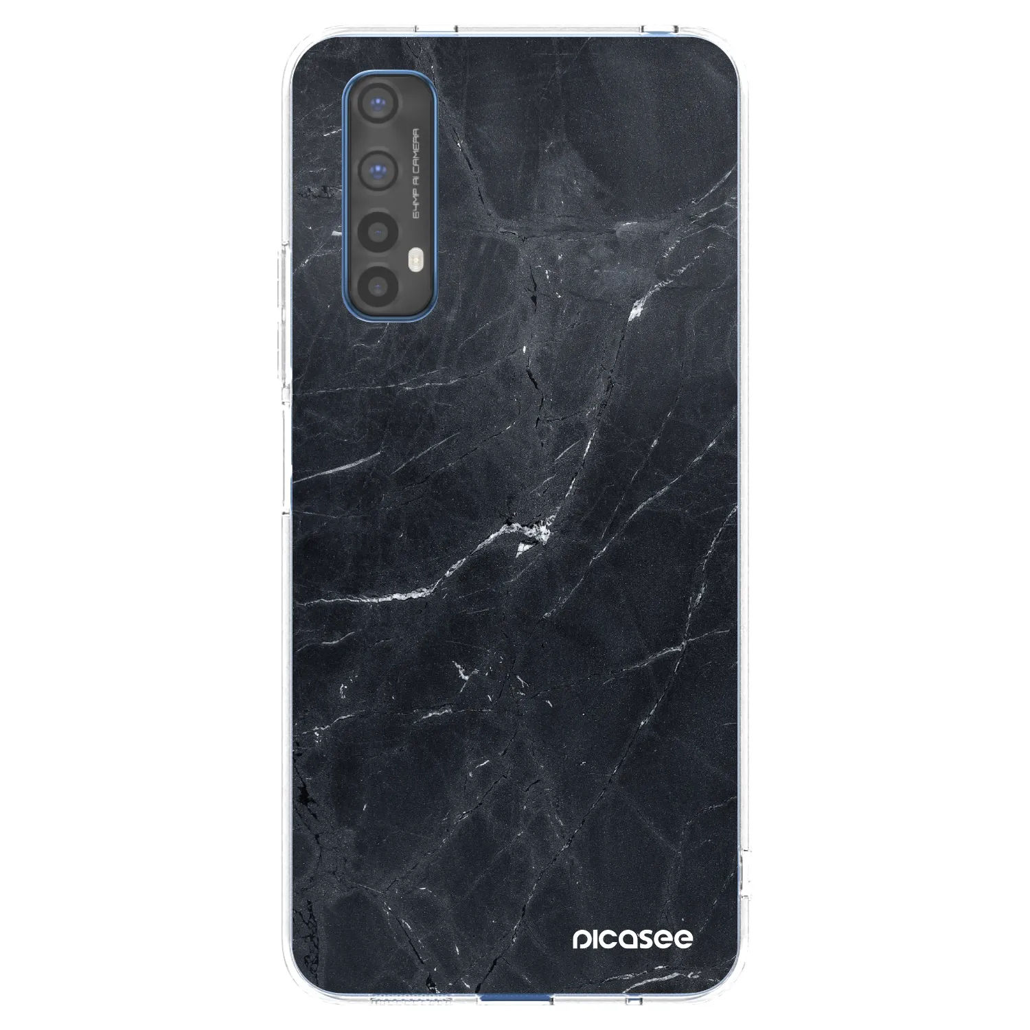Picasee silikónový prehľadný obal pre Realme 7 - Black marble