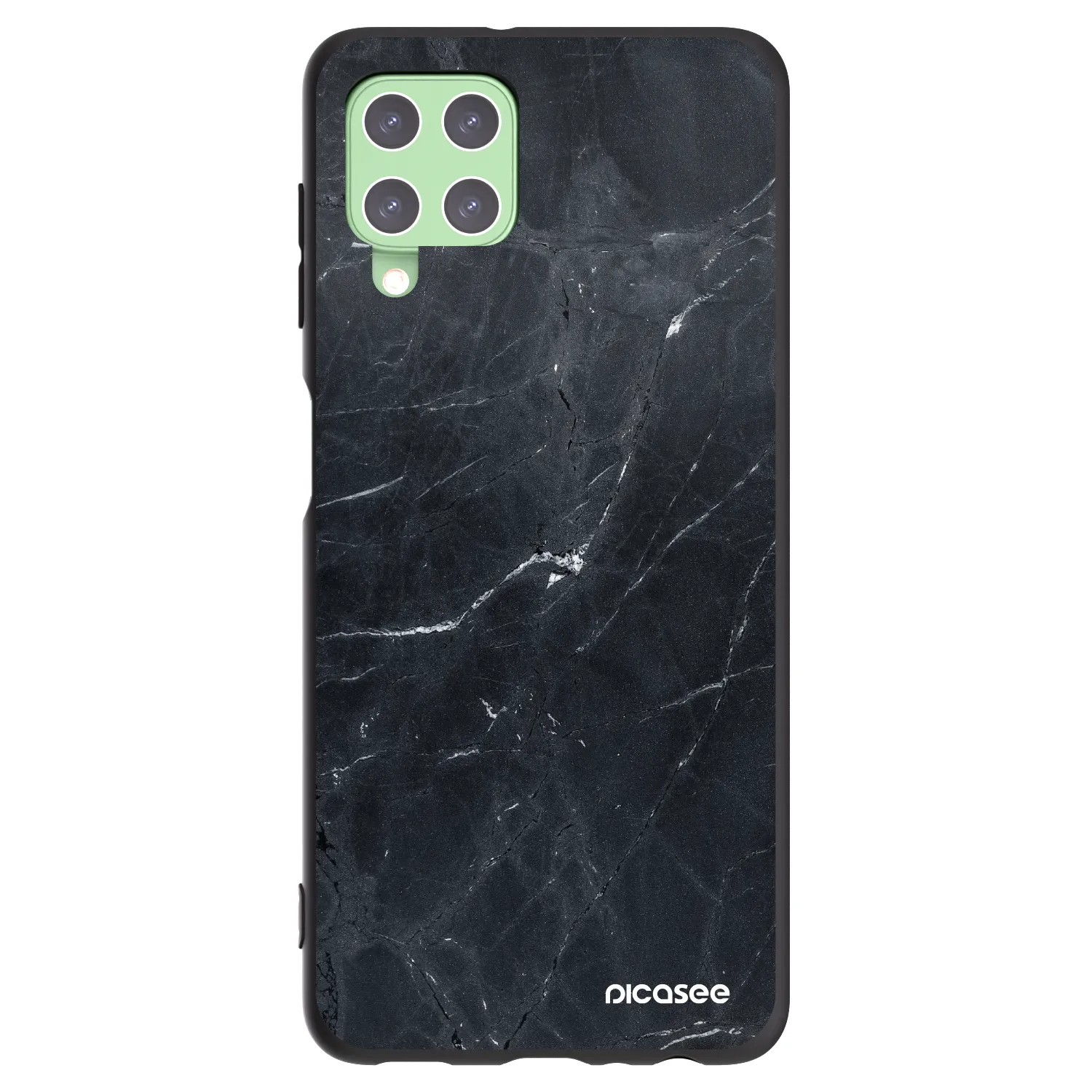 Picasee silikónový čierny obal pre Samsung Galaxy A22 A225F 4G - Black marble