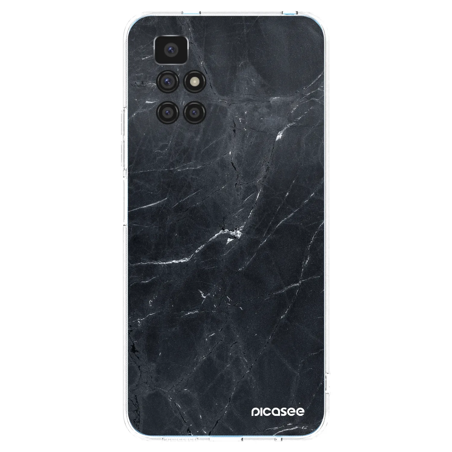 Picasee silikónový prehľadný obal pre Xiaomi Redmi 10 - Black marble