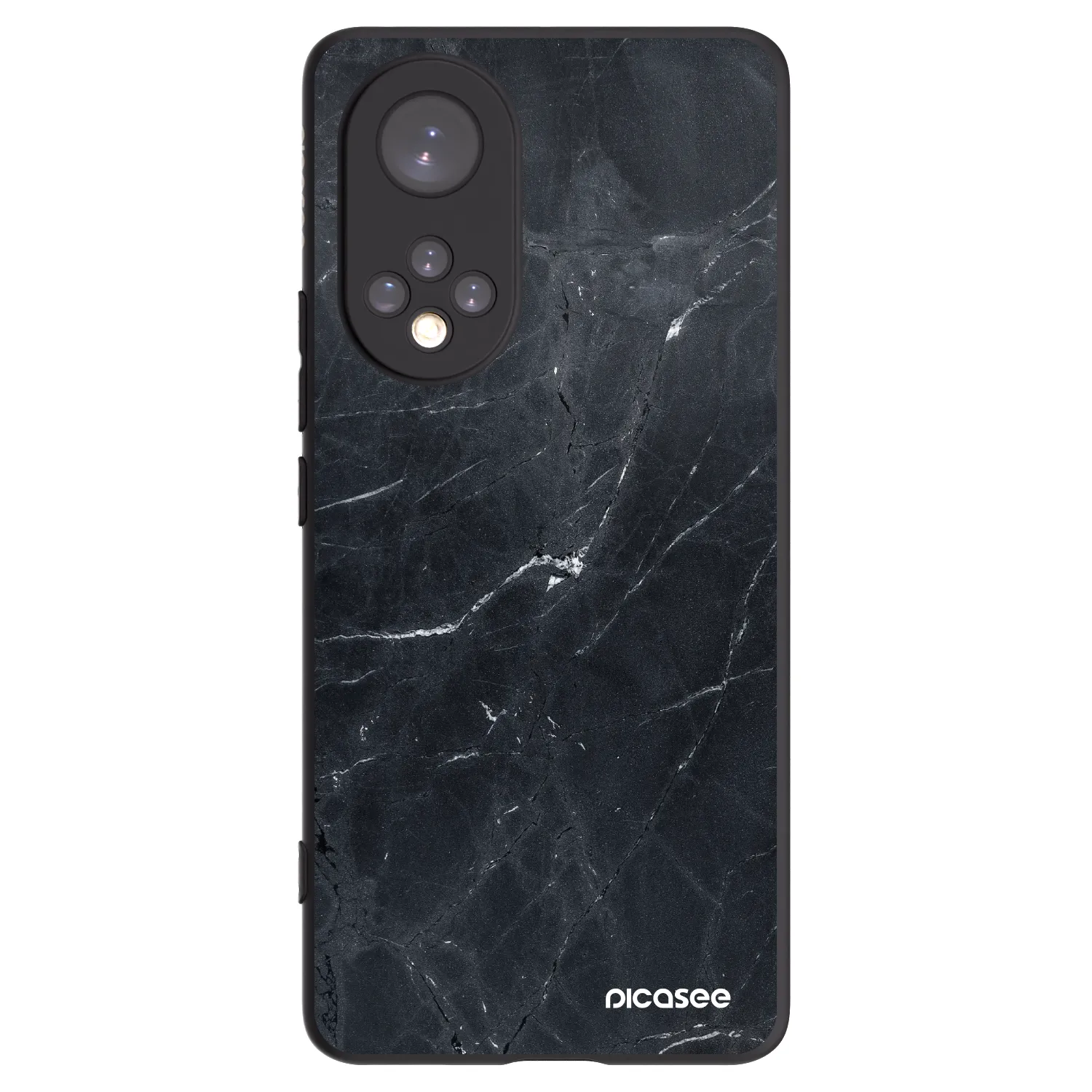 Picasee silikónový čierny obal pre Huawei Nova 9 - Black marble