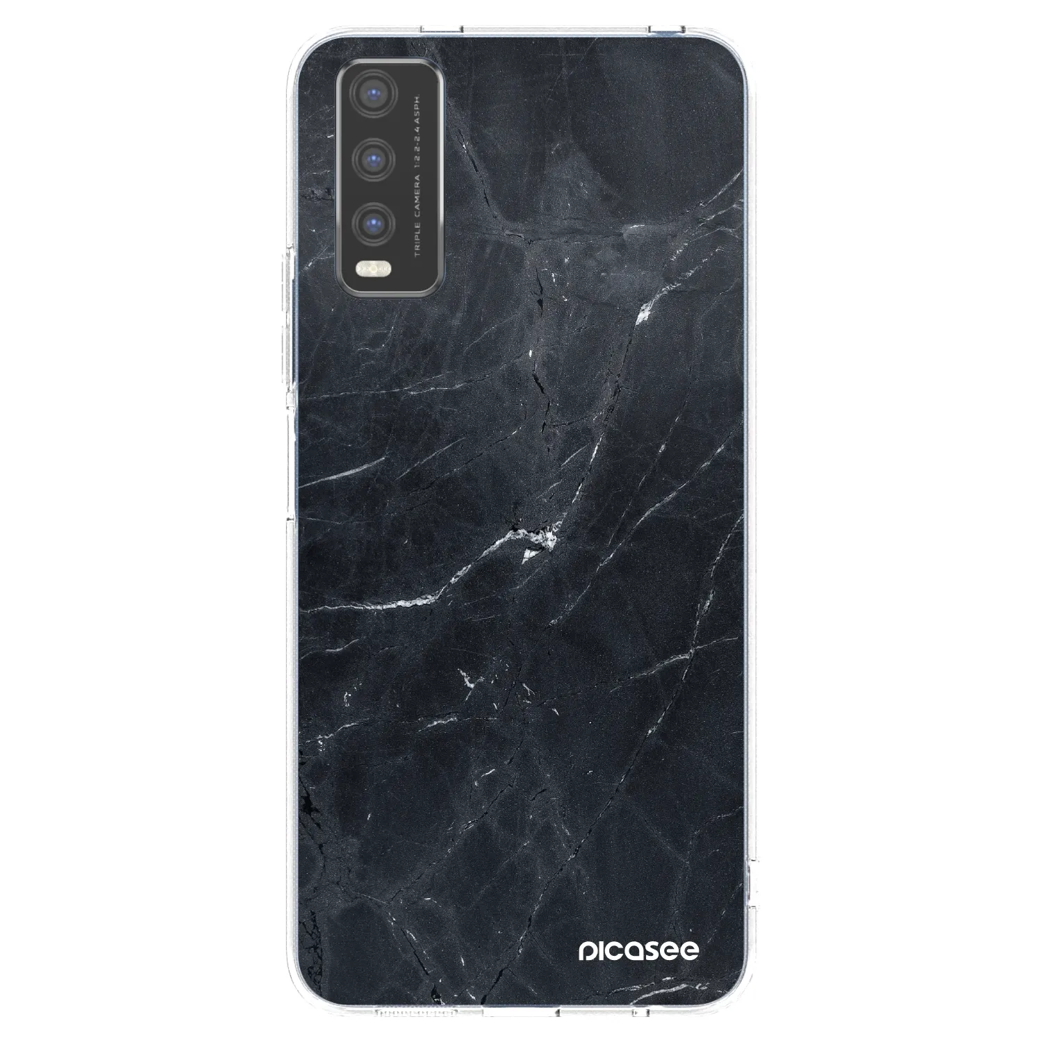 Picasee silikónový prehľadný obal pre Vivo Y20s - Black marble