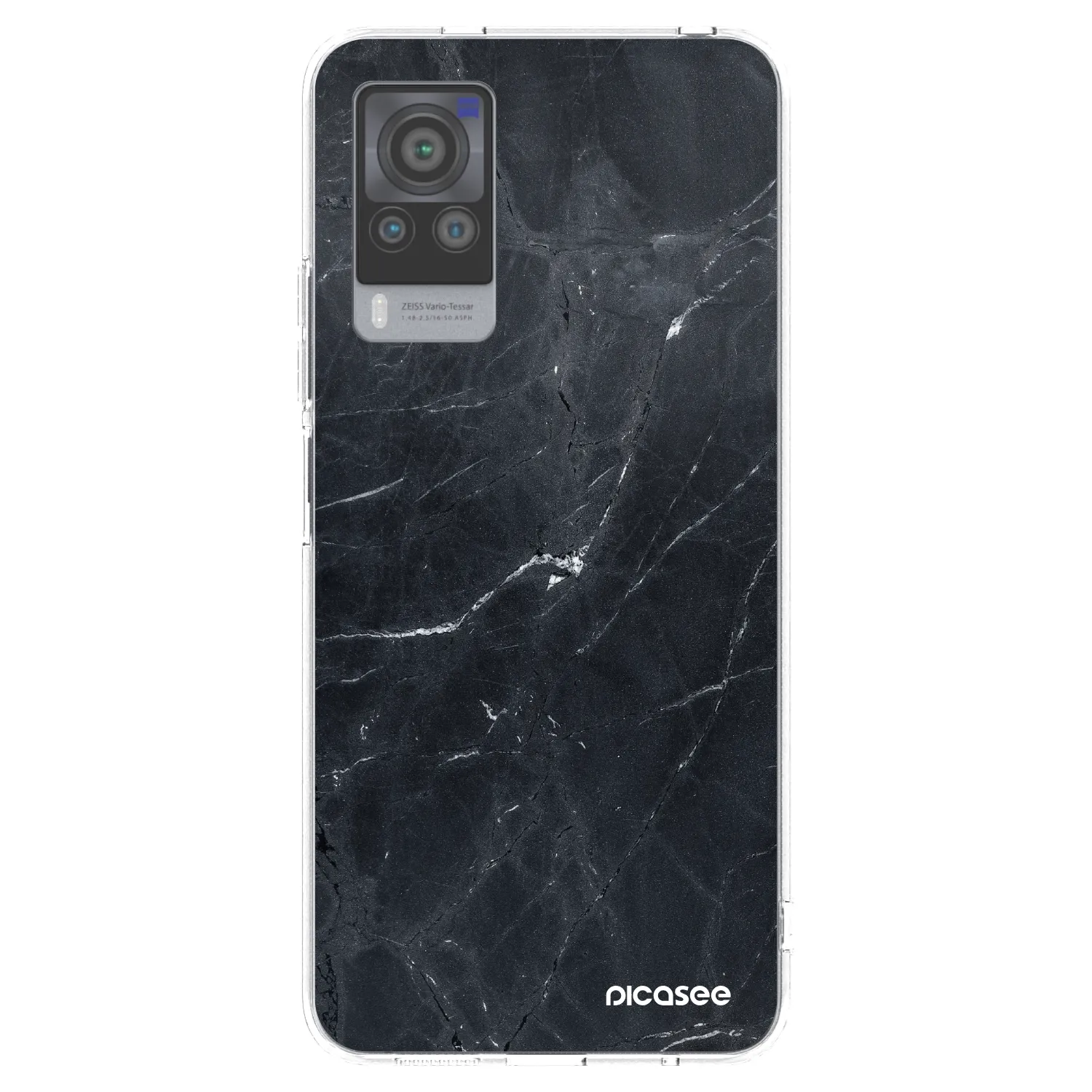 Picasee silikónový prehľadný obal pre Vivo X60 Pro 5G - Black marble