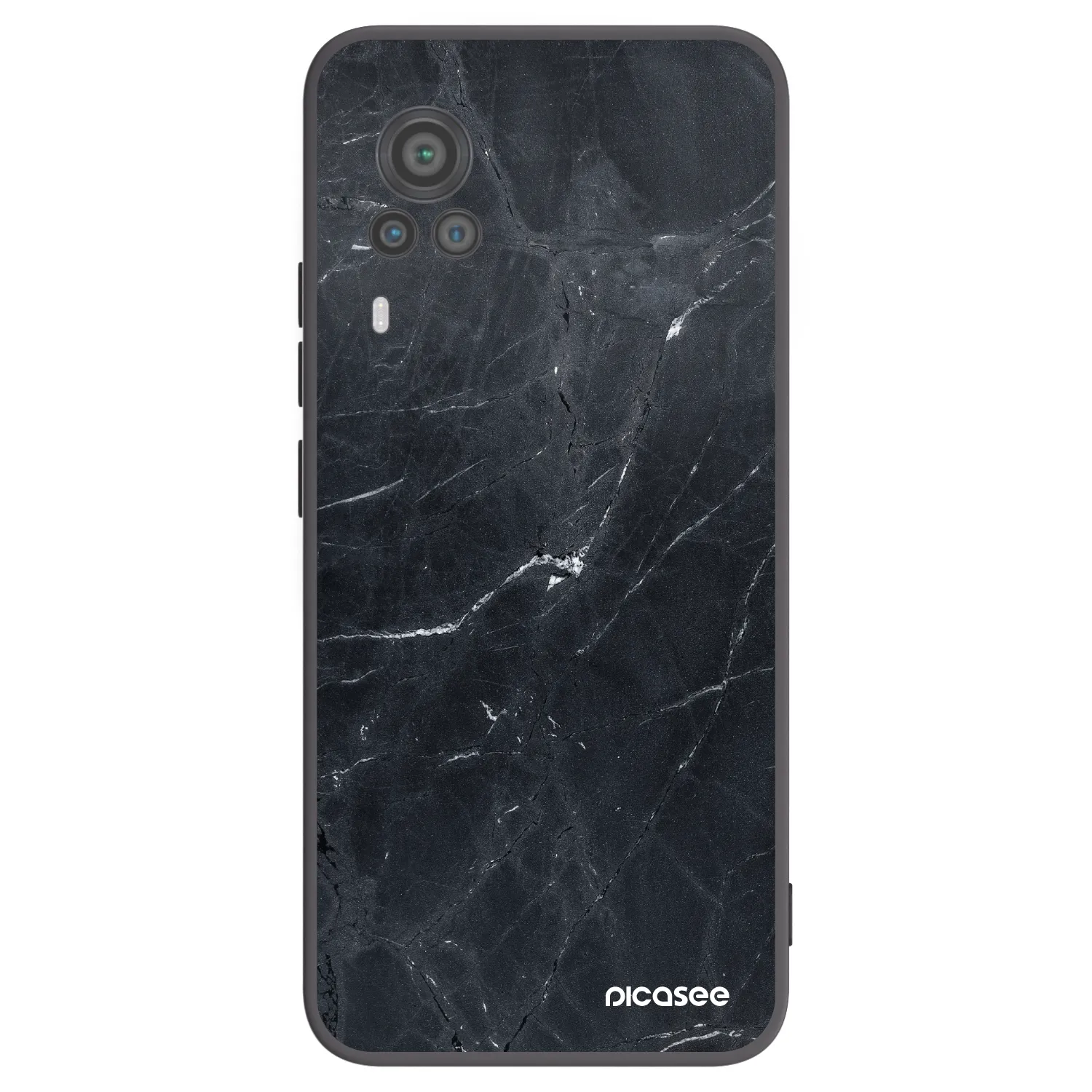 Picasee silikónový čierny obal pre Vivo X60 Pro 5G - Black marble