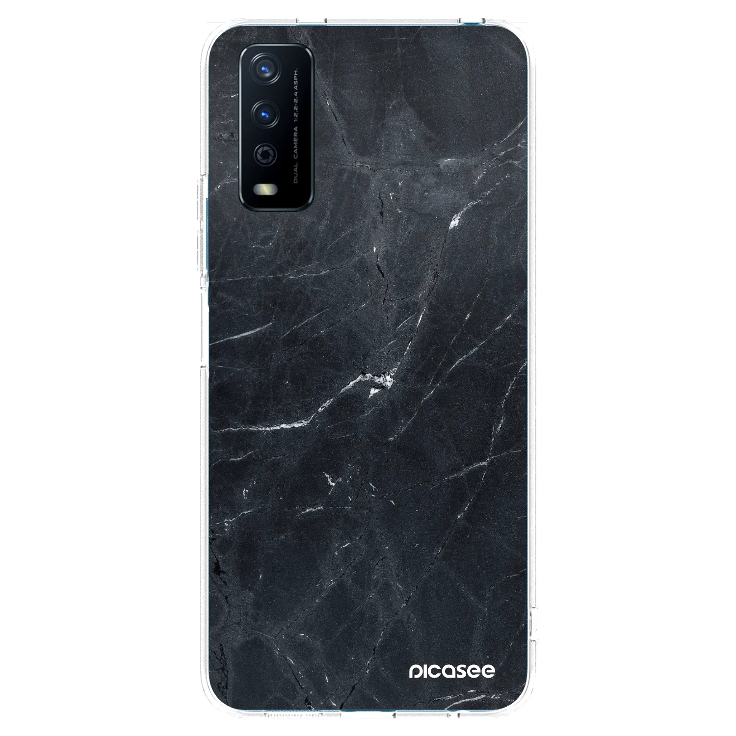Picasee silikónový prehľadný obal pre Vivo Y11s - Black marble