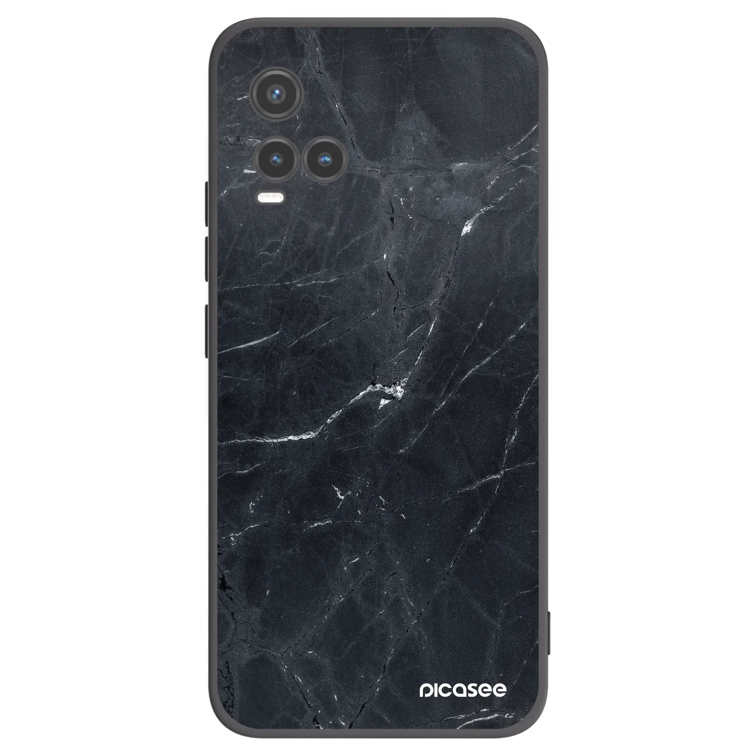 Picasee silikónový čierny obal pre Vivo Y33s - Black marble