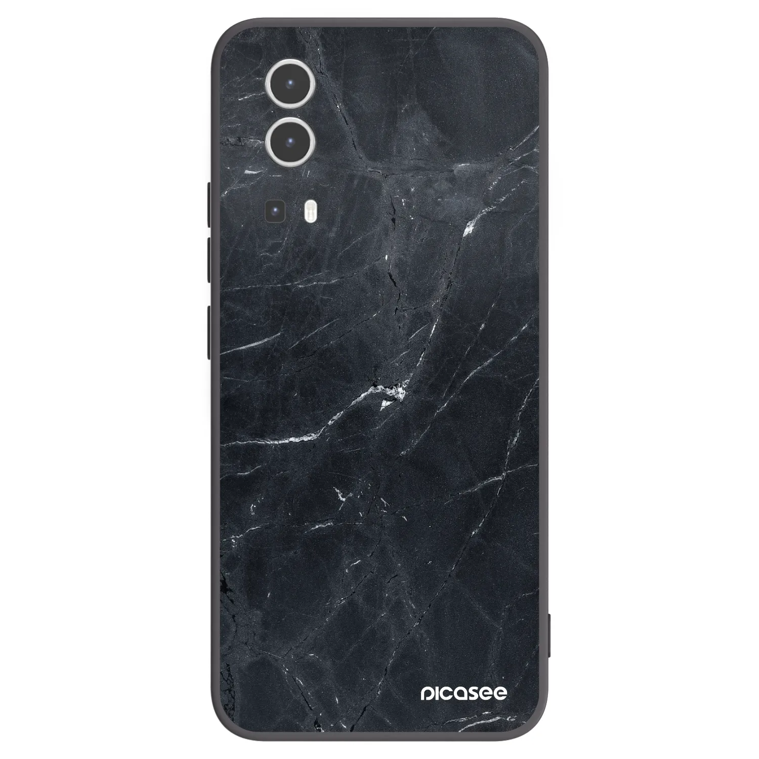 Picasee silikónový čierny obal pre Vivo Y72 5G - Black marble