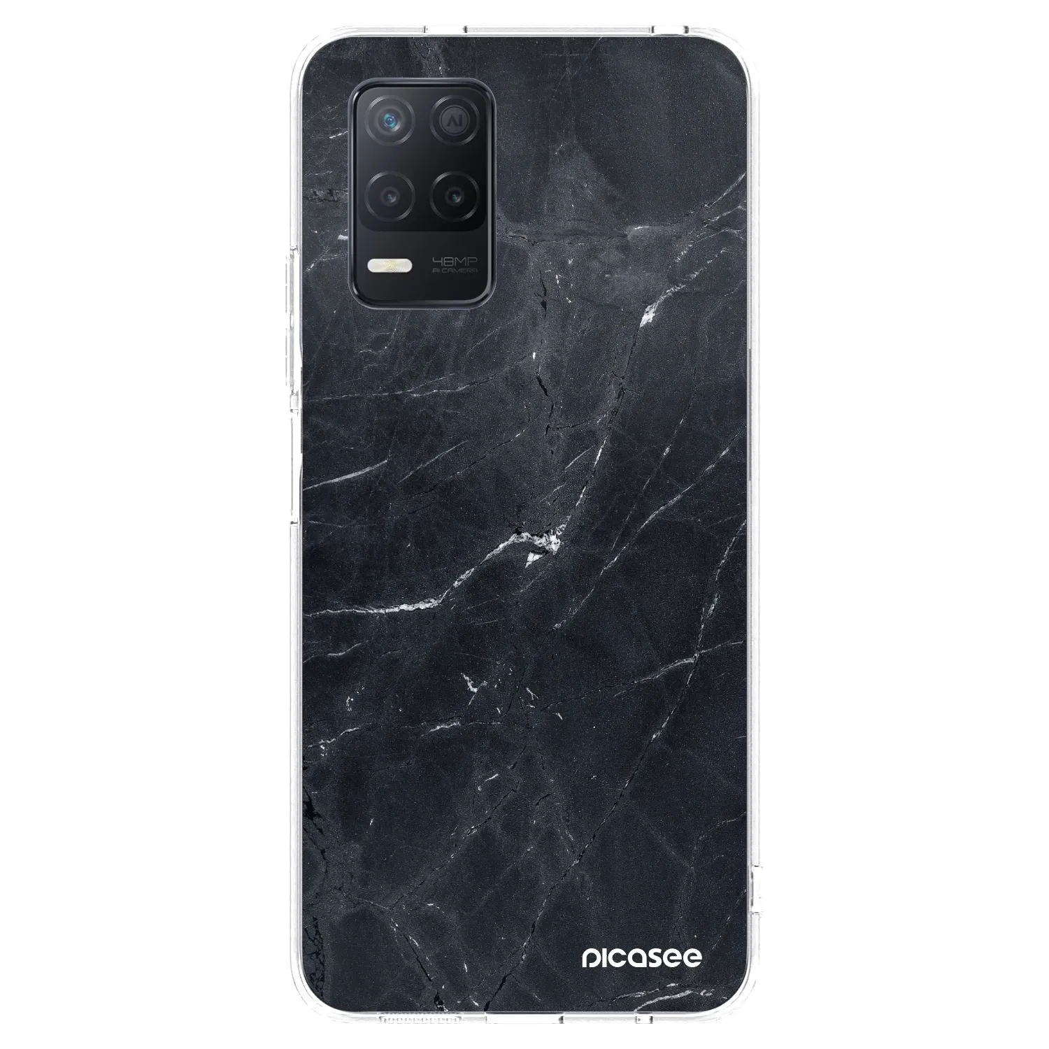 Picasee silikónový prehľadný obal pre Realme 8 5G - Black marble