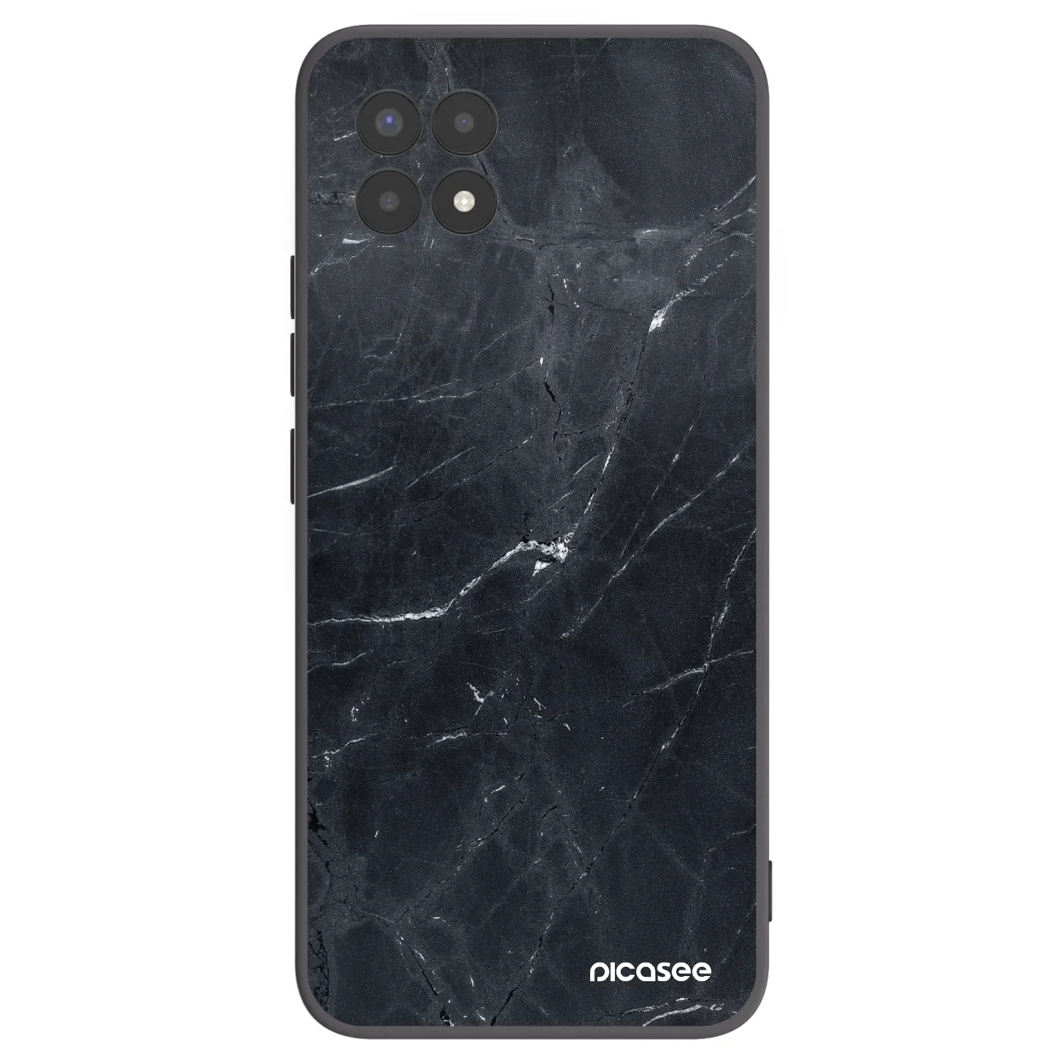 Picasee silikónový čierny obal pre Realme 8i - Black marble