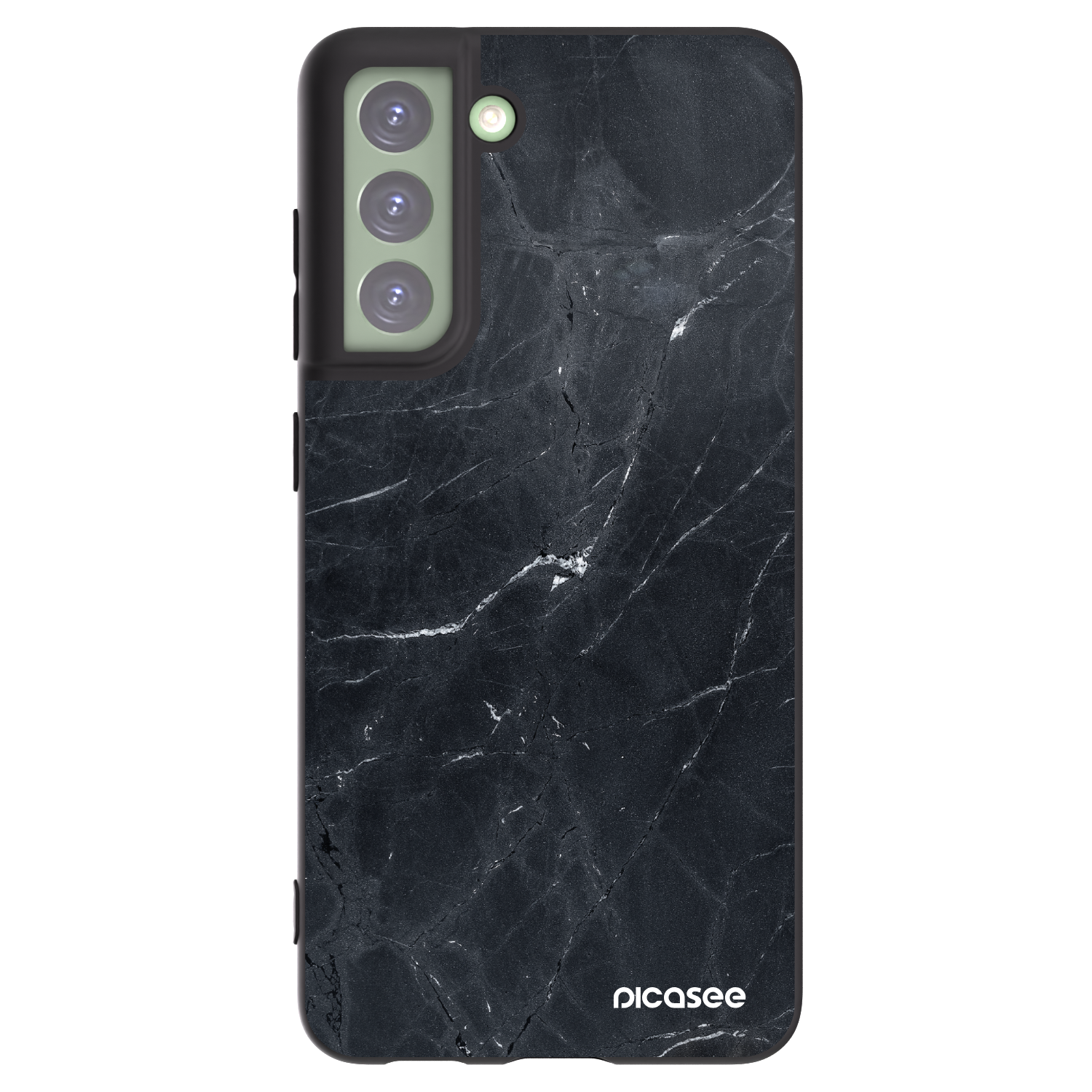 Picasee silikónový čierny obal pre Samsung Galaxy S21 FE 5G - Black marble