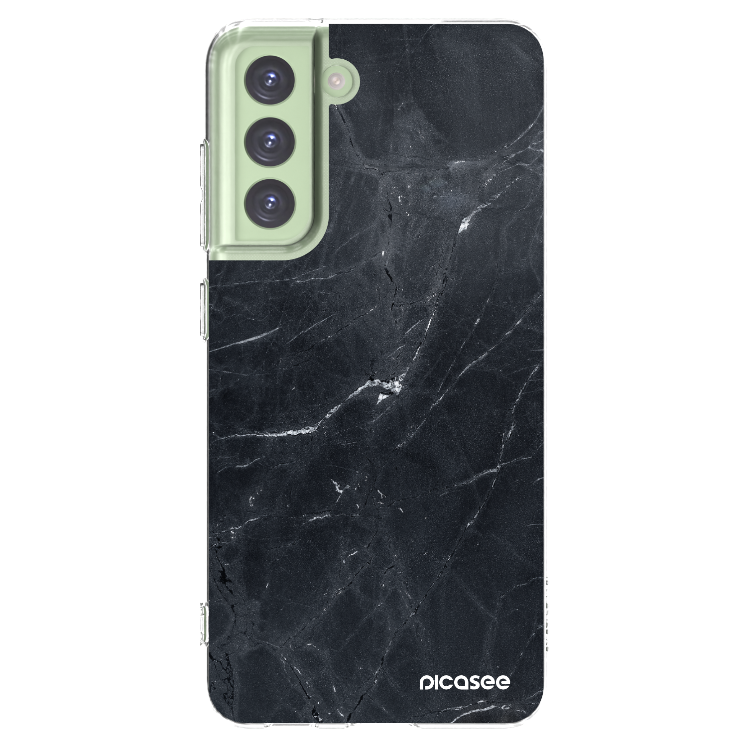 Picasee silikónový prehľadný obal pre Samsung Galaxy S21 FE 5G - Black marble