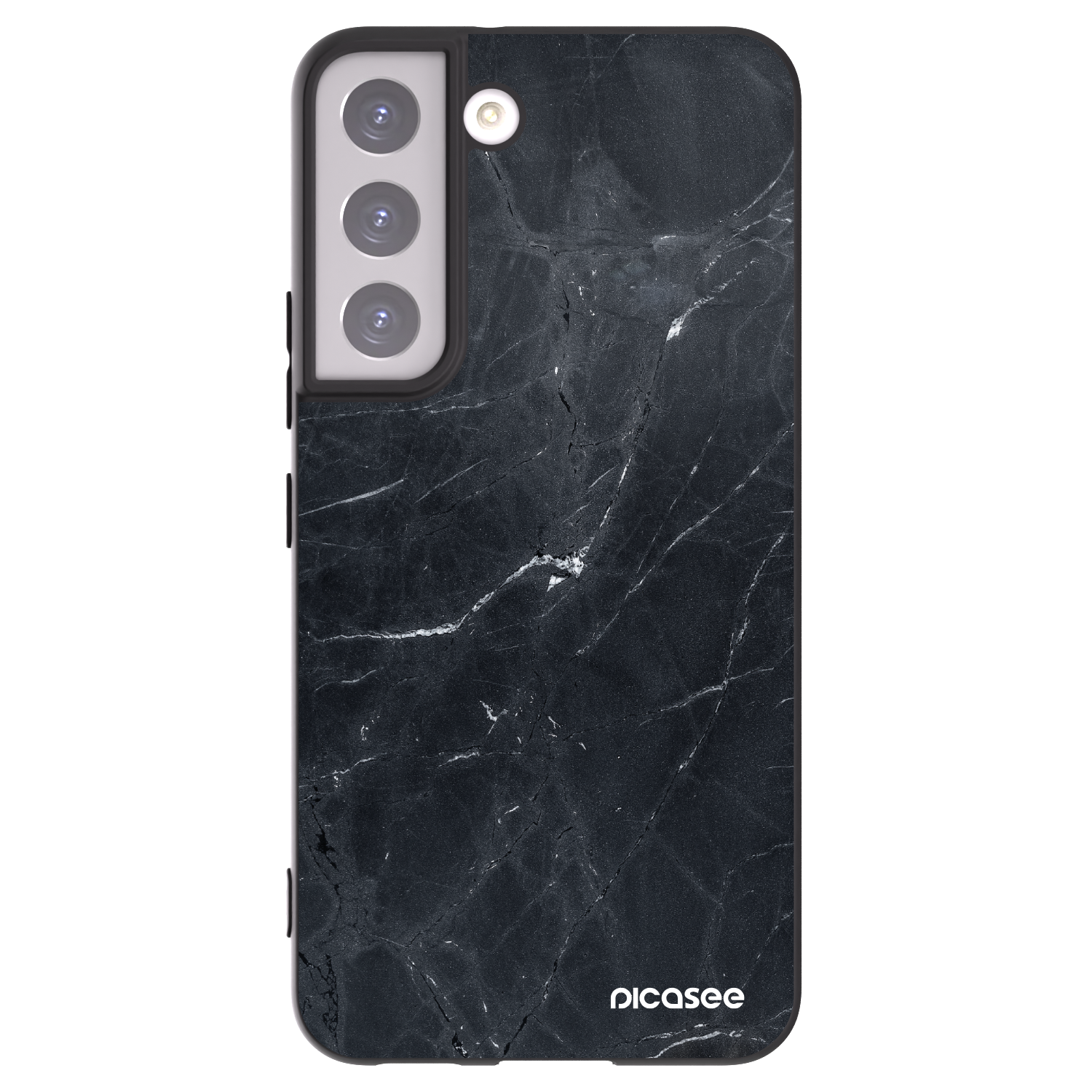 Picasee silikónový čierny obal pre Samsung Galaxy S22 5G - Black marble