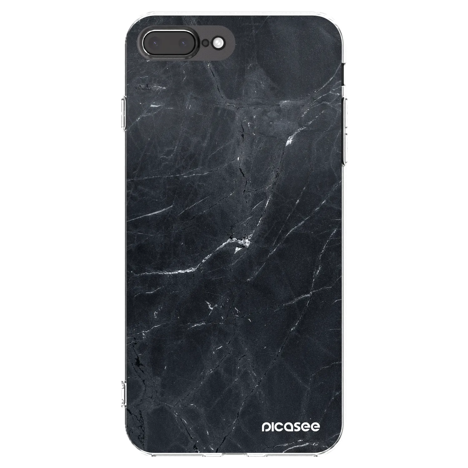 Picasee silikónový prehľadný obal pre Apple iPhone 7 Plus - Black marble