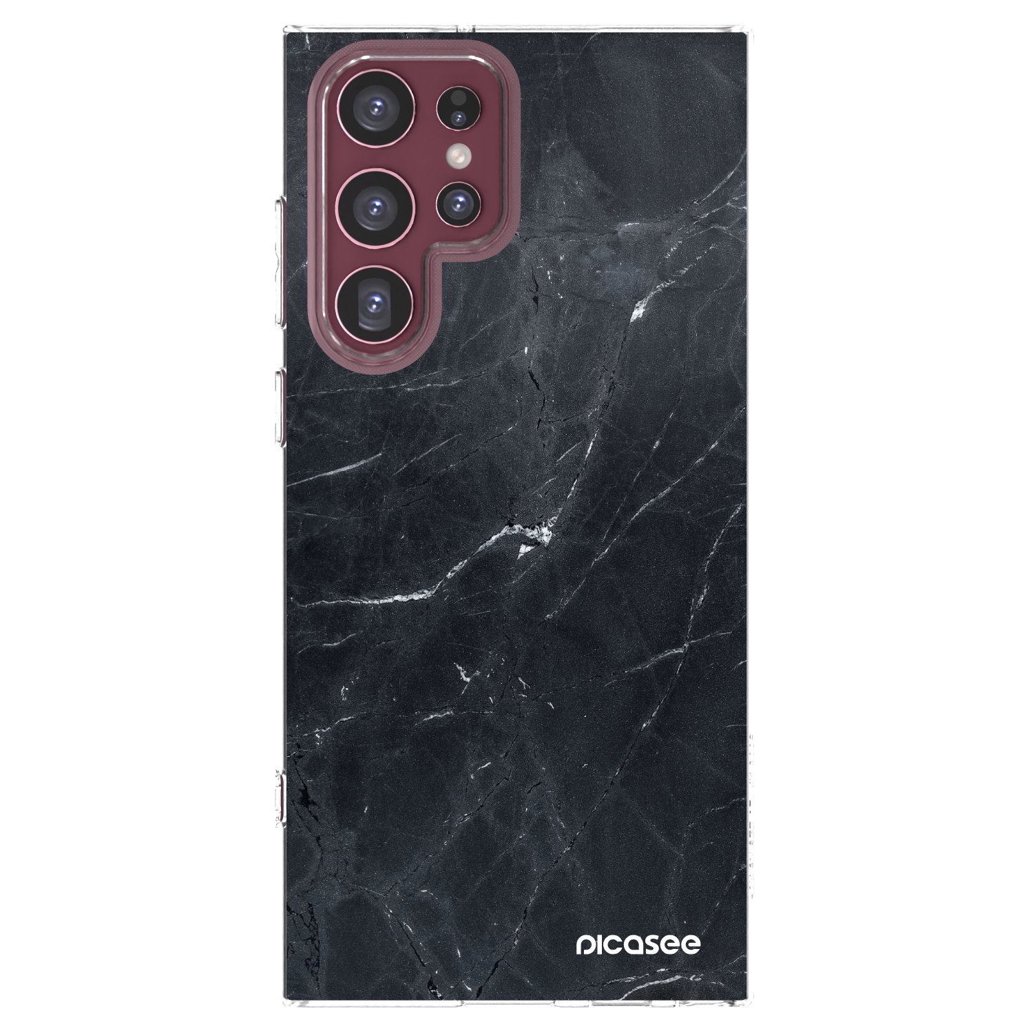 Picasee silikónový prehľadný obal pre Samsung Galaxy S22 Ultra 5G - Black marble
