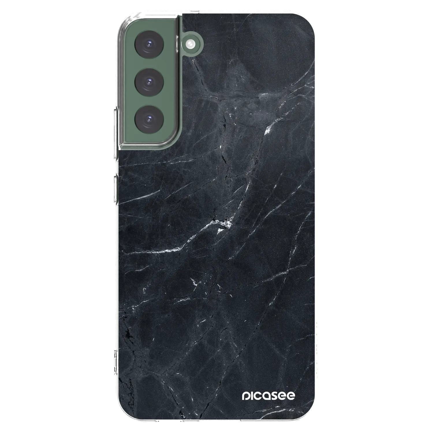Picasee silikónový prehľadný obal pre Samsung Galaxy S22+ 5G - Black marble