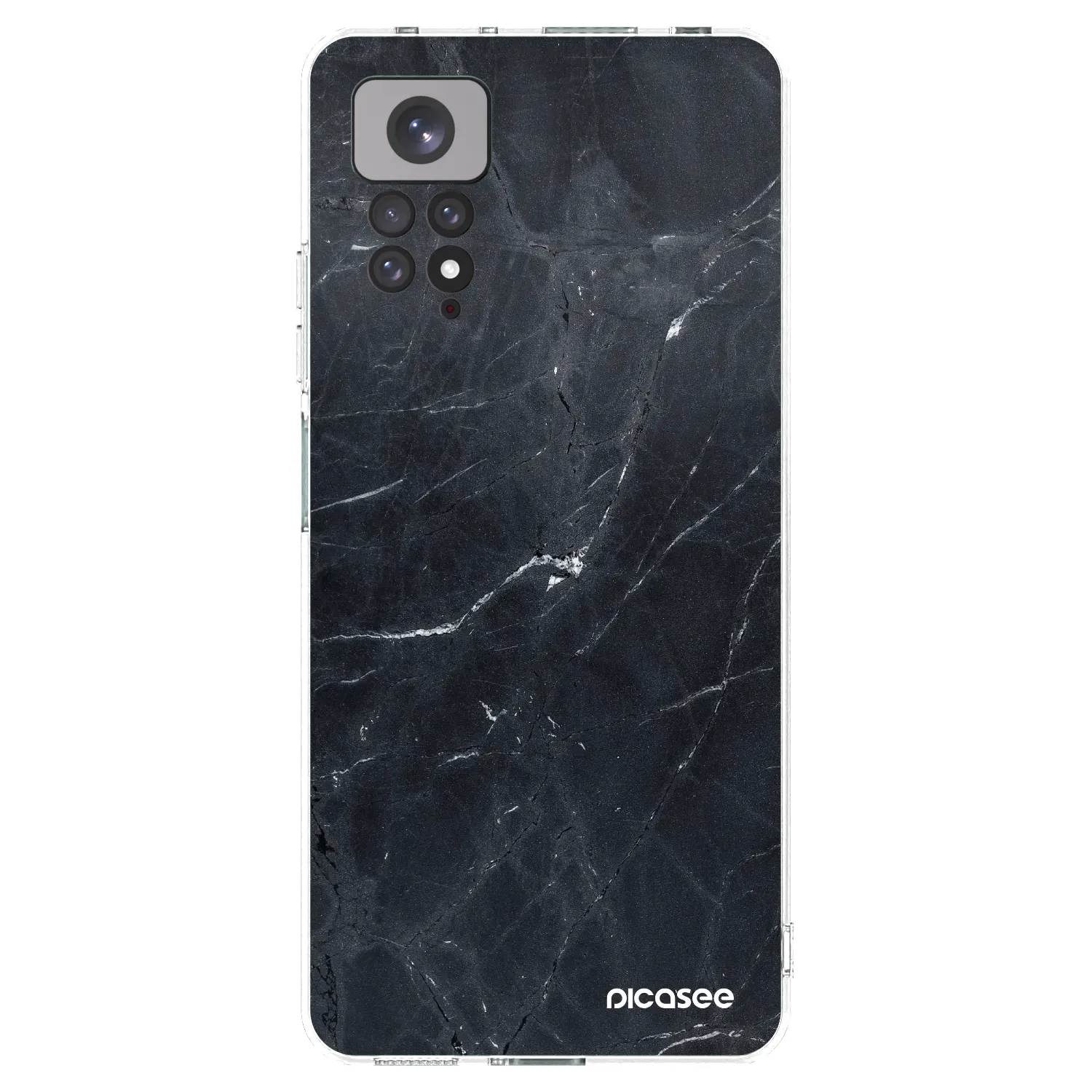 Picasee silikónový prehľadný obal pre Xiaomi Redmi Note 11S 4G - Black marble