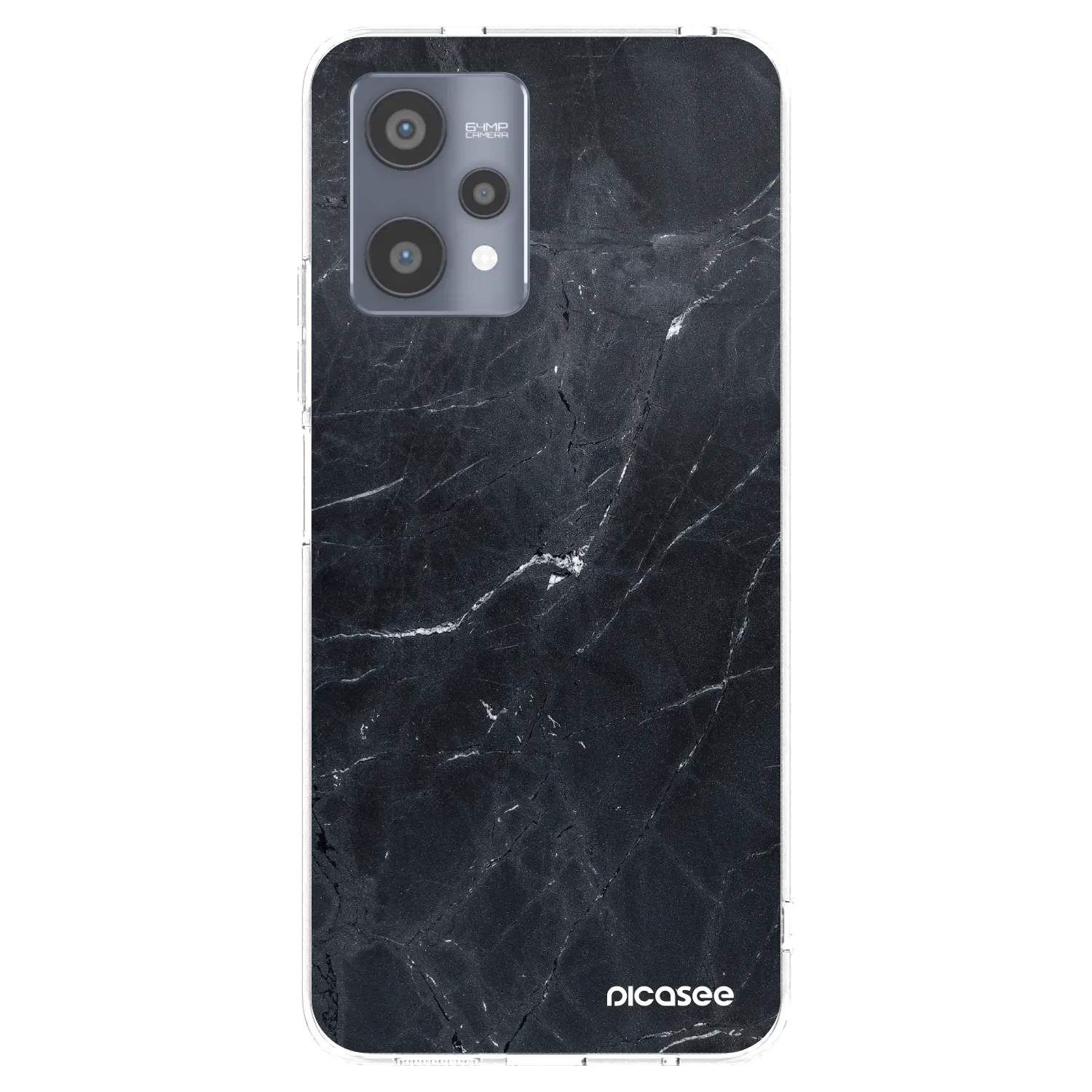 Picasee silikónový prehľadný obal pre Realme 9 Pro 5G - Black marble