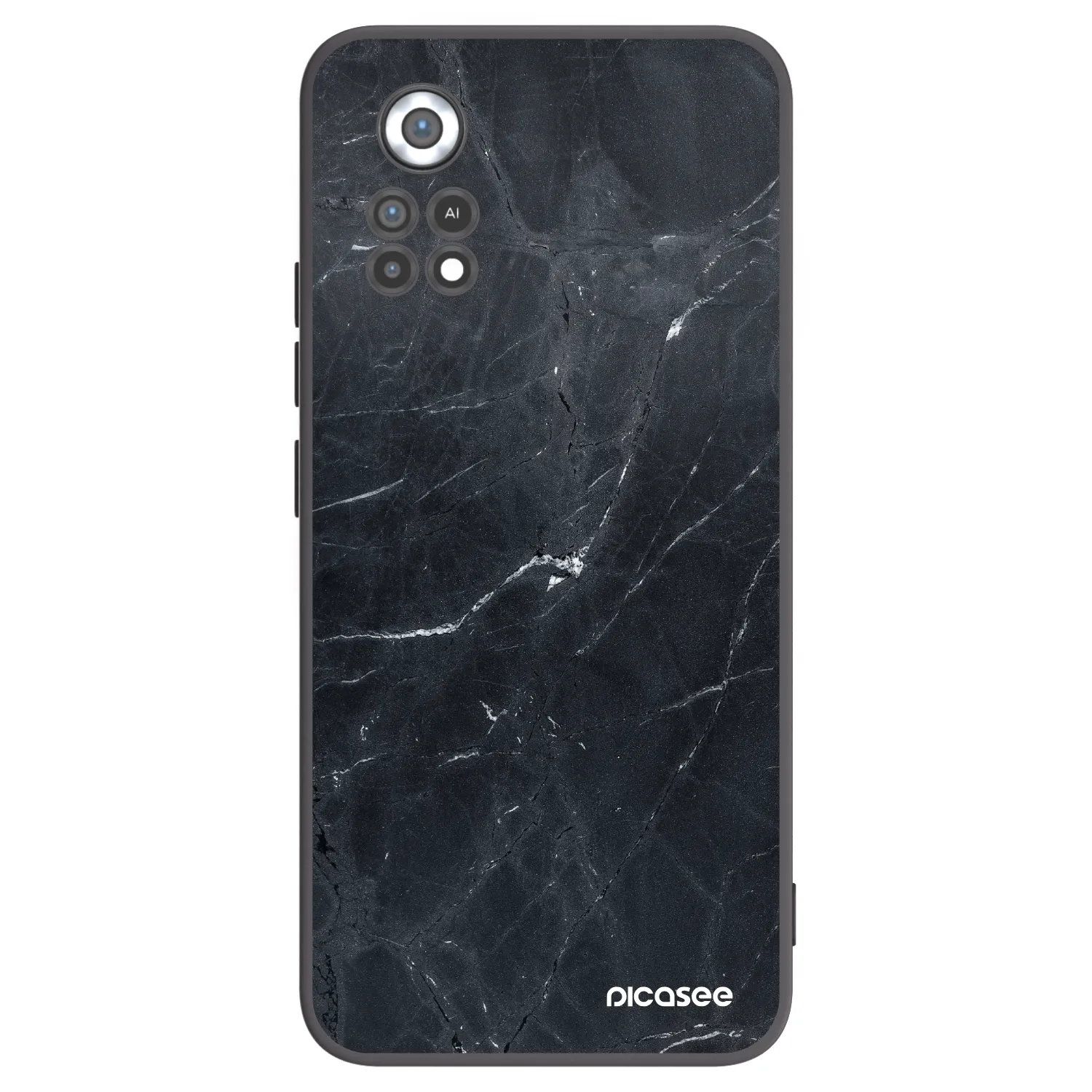 Picasee silikónový čierny obal pre Xiaomi Poco X4 Pro 5G - Black marble