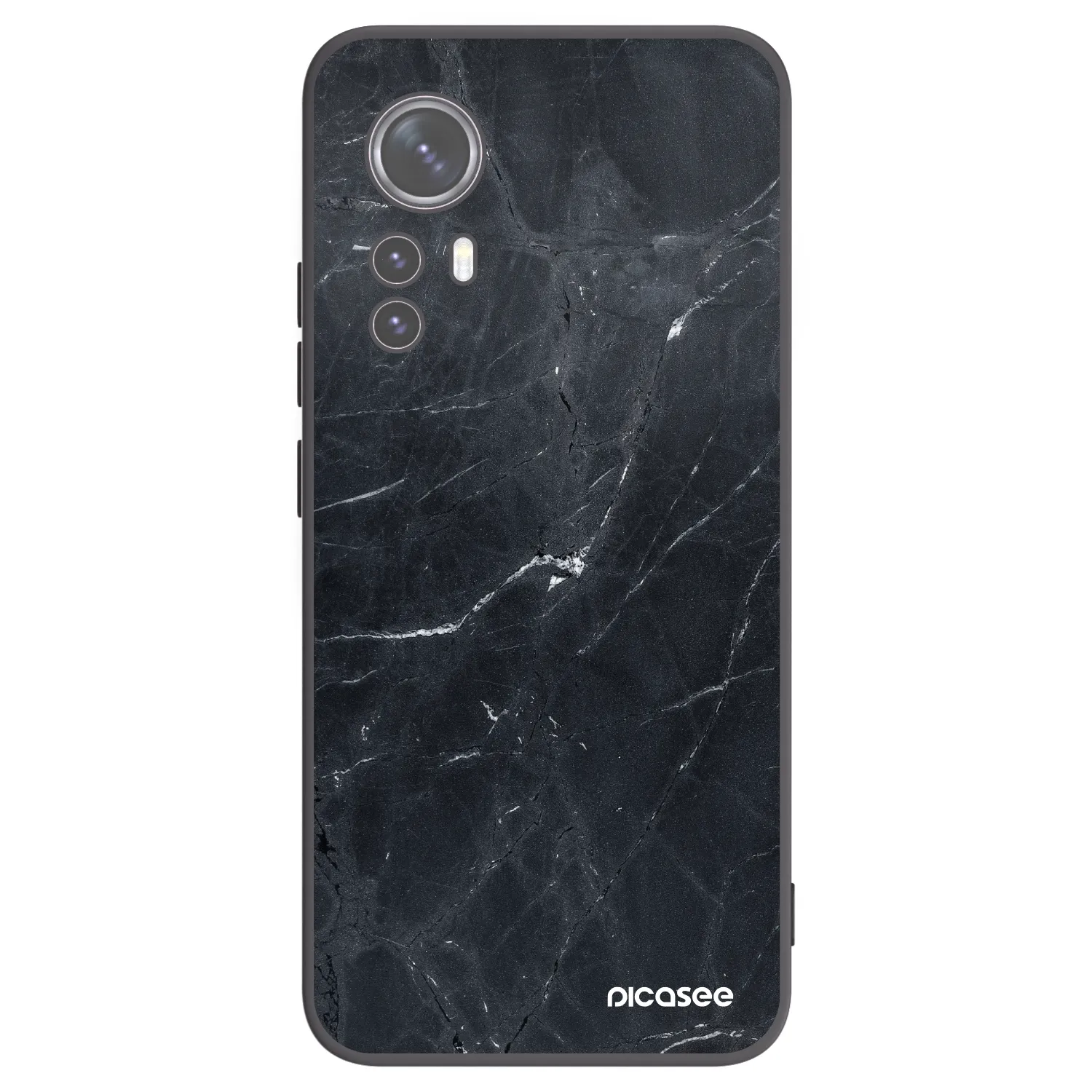 Picasee silikónový čierny obal pre Xiaomi 12 - Black marble