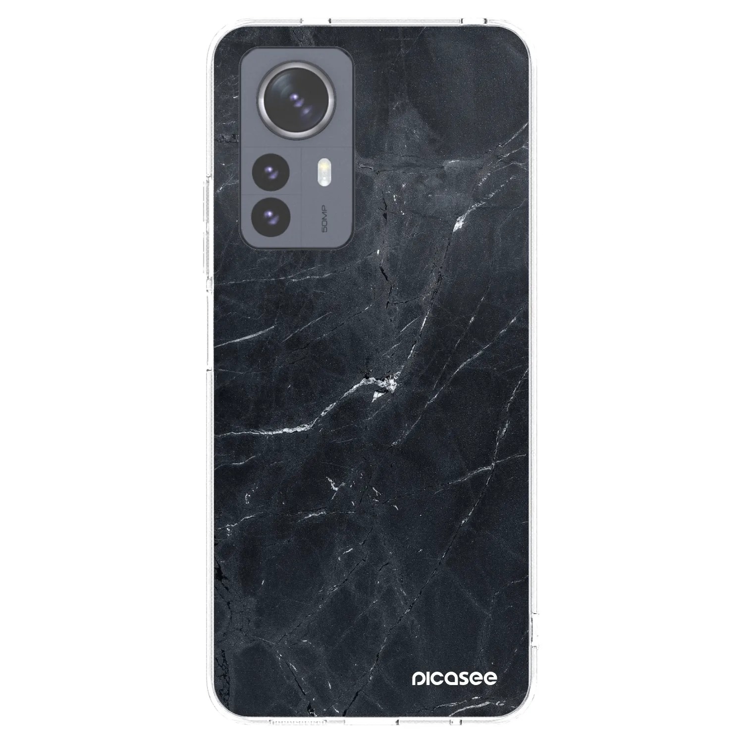 Picasee silikónový prehľadný obal pre Xiaomi 12 Pro - Black marble