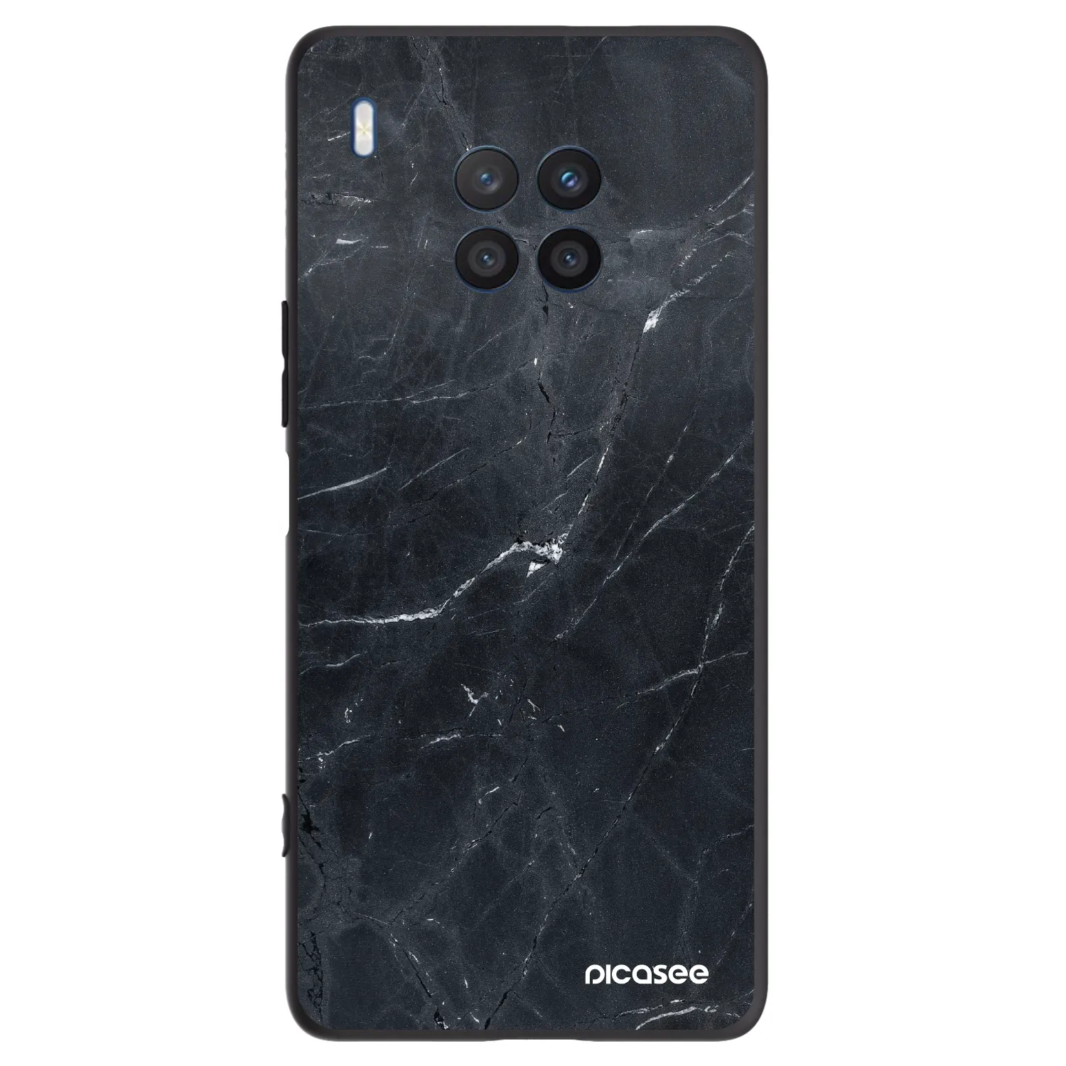 Picasee silikónový čierny obal pre Honor 50 Lite - Black marble